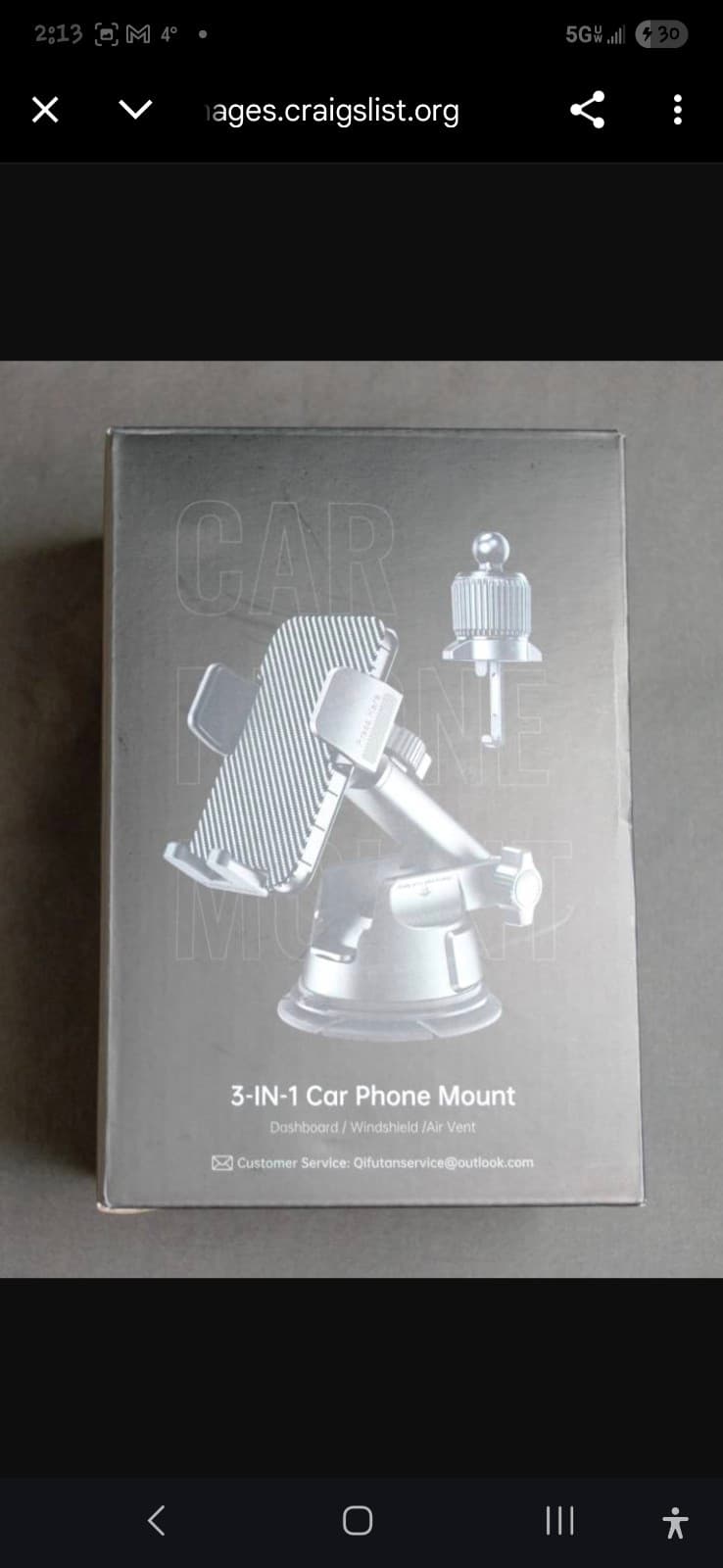 3-in 1 versatile Car Phone Mount: air vent clip, windshield or dashboard mount - Image 1