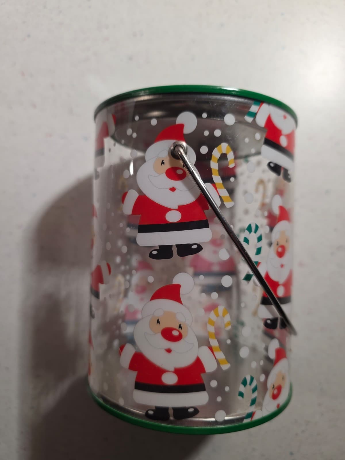 Christmas Bucket with Lid, 4.33x3.93 Inch - Image 1