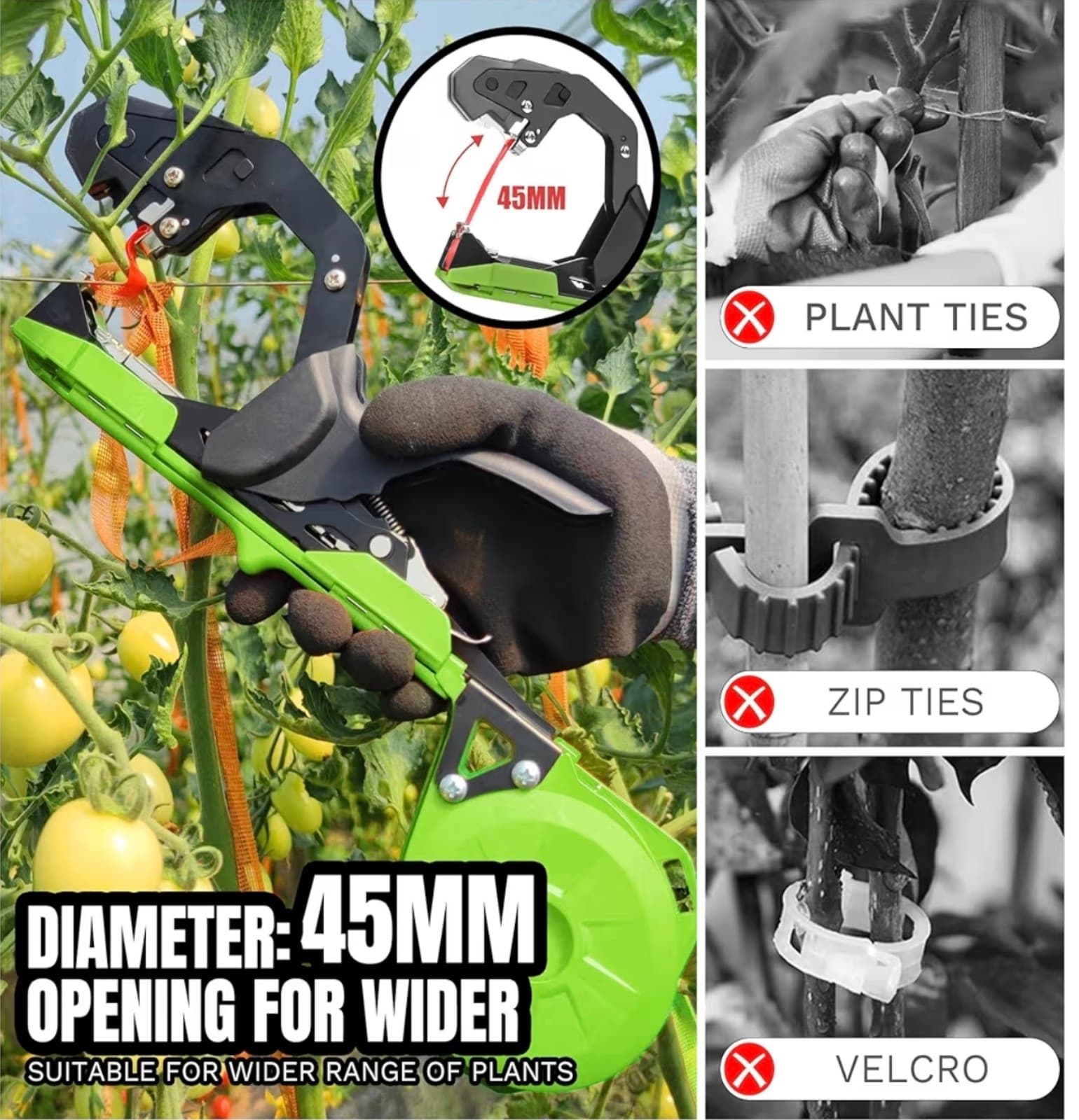 Plant Tying Machine,Plant Vine Tying Machine Tool with 10000pcs Staples 20 Rolls - Thumbnail 3