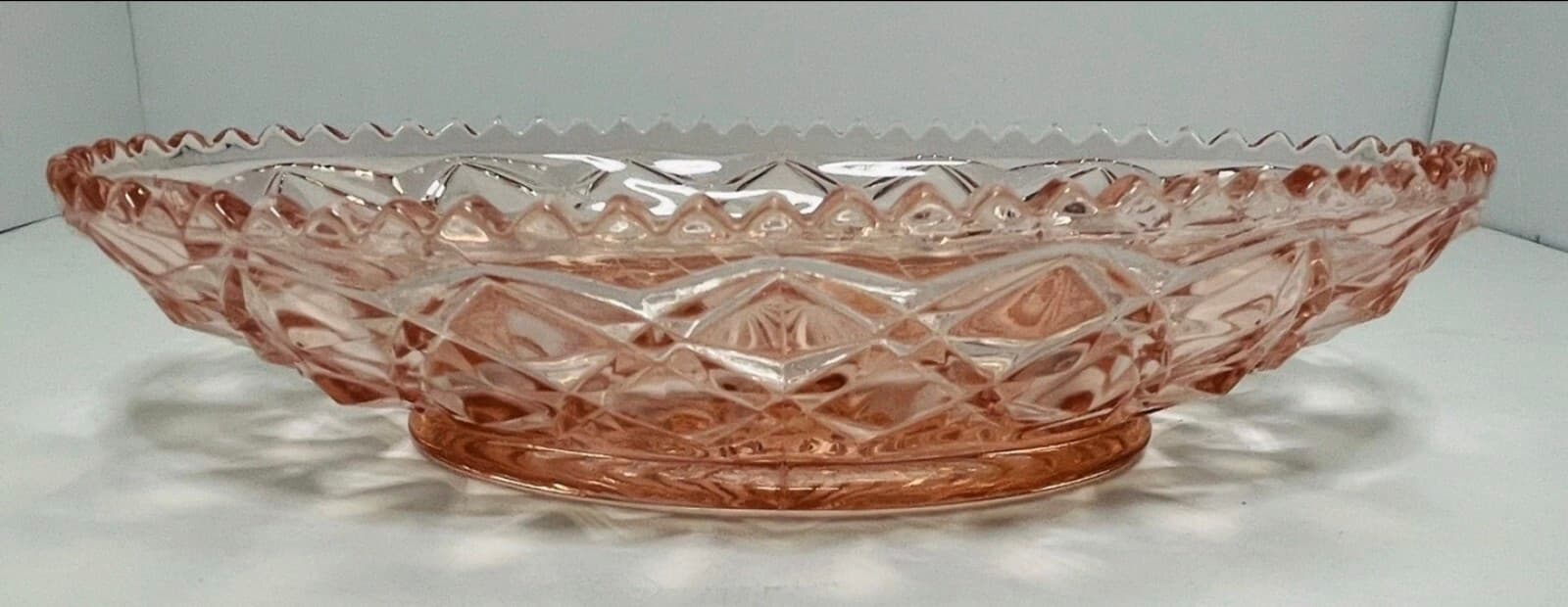Pink Imperial Glass, Little Jewel Pink Depression Glass Diamond Block Vintage - Thumbnail 3