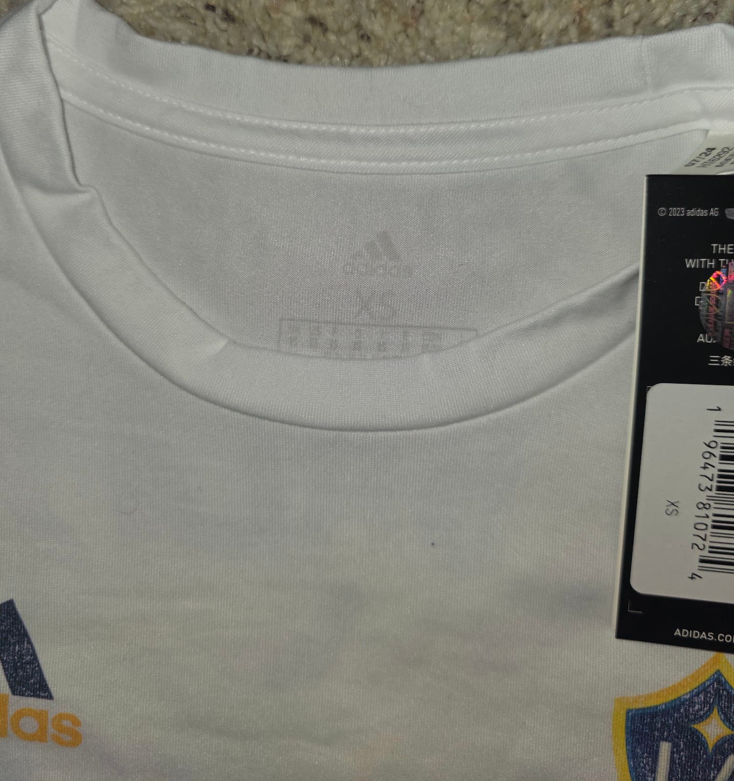 Men's Adidas Soccer Shirt sz XS La Galaxy - Thumbnail 3