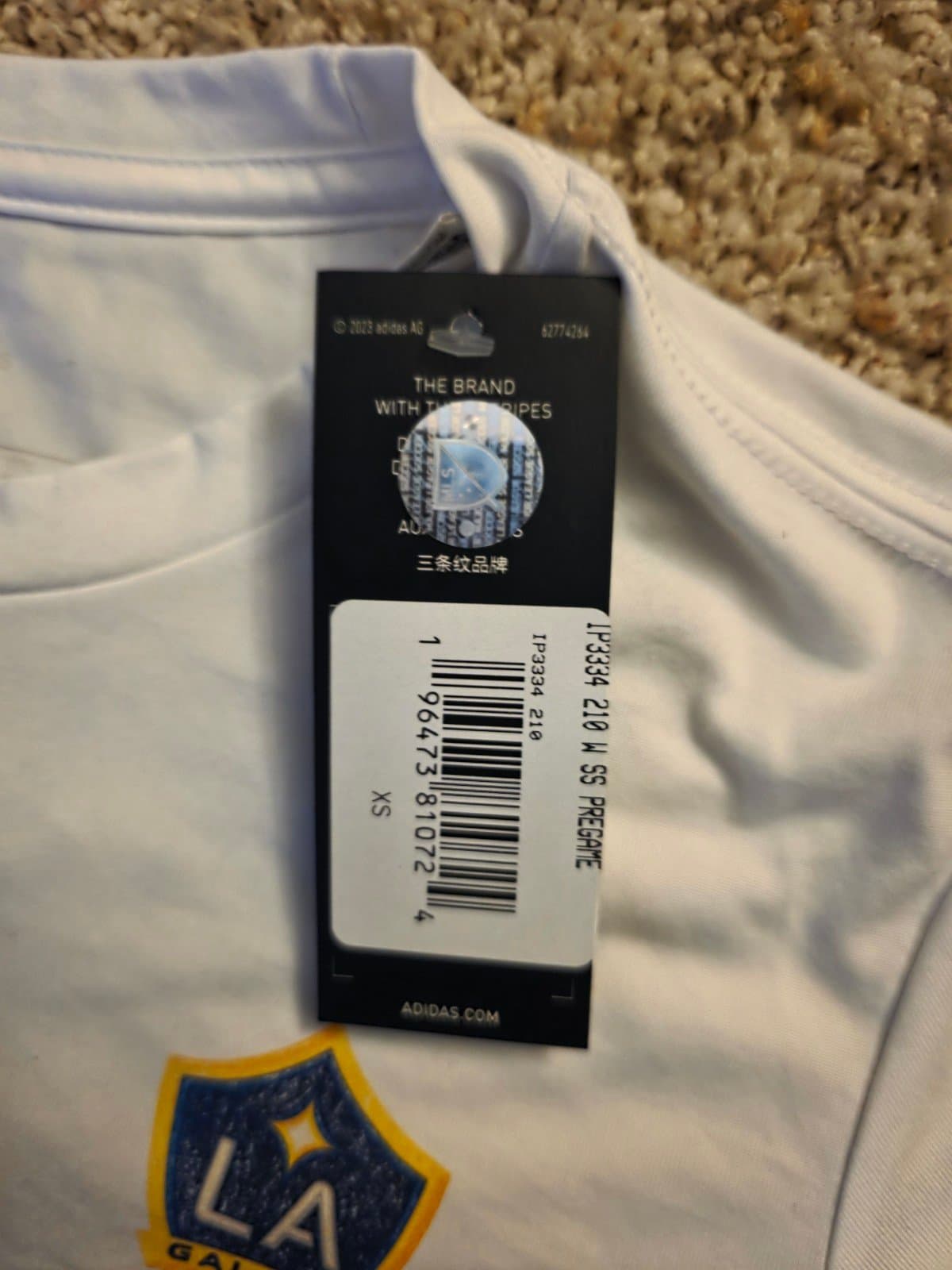 Men's Adidas Soccer Shirt sz XS La Galaxy - Thumbnail 5
