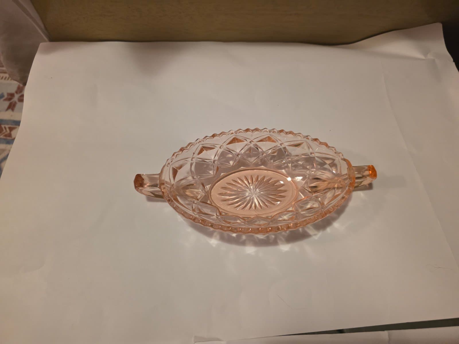 Pink Imperial Glass, Little Jewel Pink Depression Glass Diamond Block Vintage - Thumbnail 4