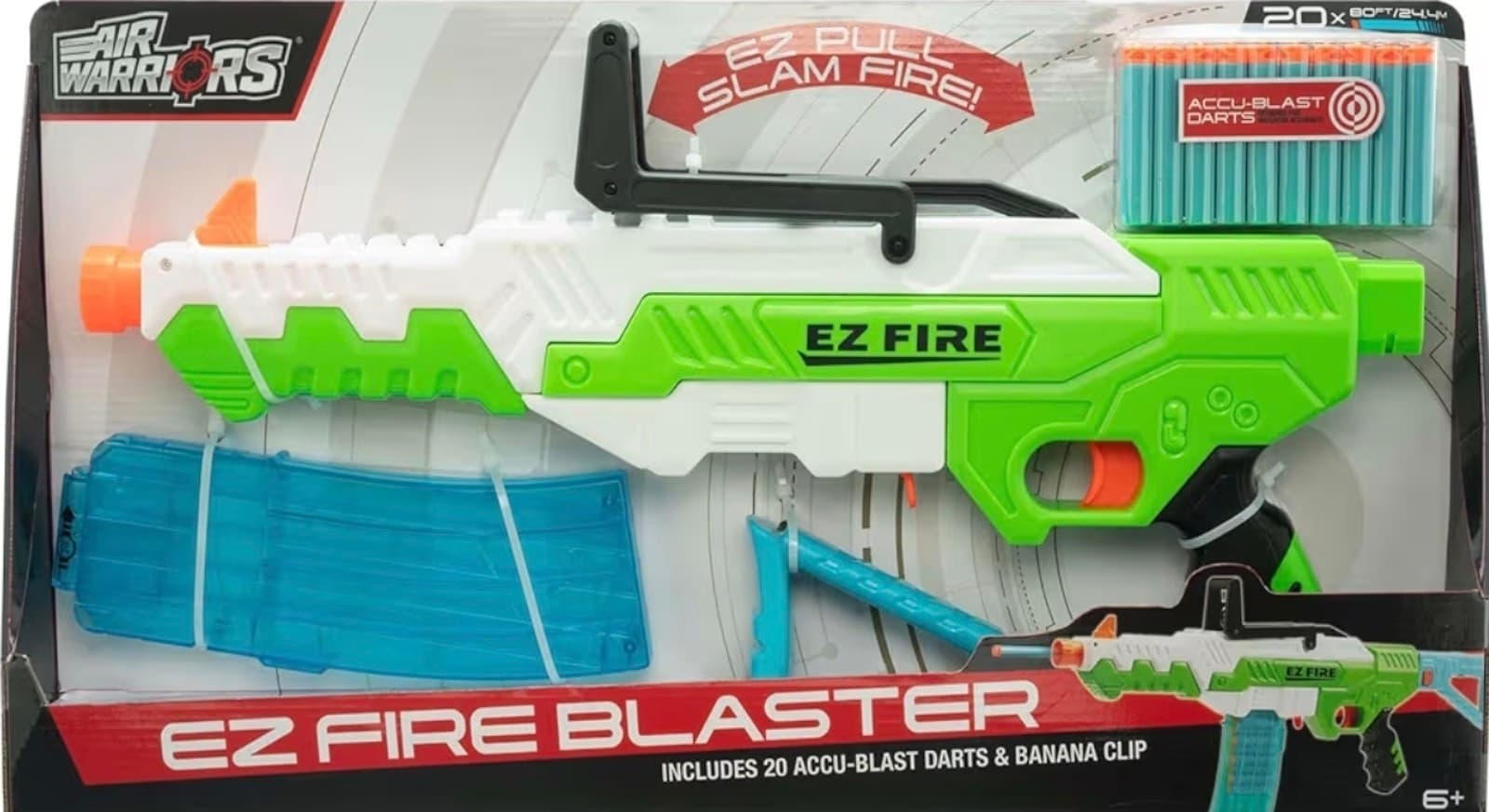 Air Warriors: EZ Fire Blaster - Rifle Dart Blaster, 20 Accu-Blast Darts & Banana - Thumbnail 3