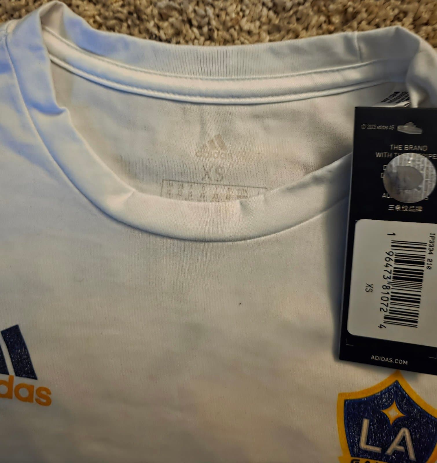 Men's Adidas Soccer Shirt sz XS La Galaxy - Thumbnail 4