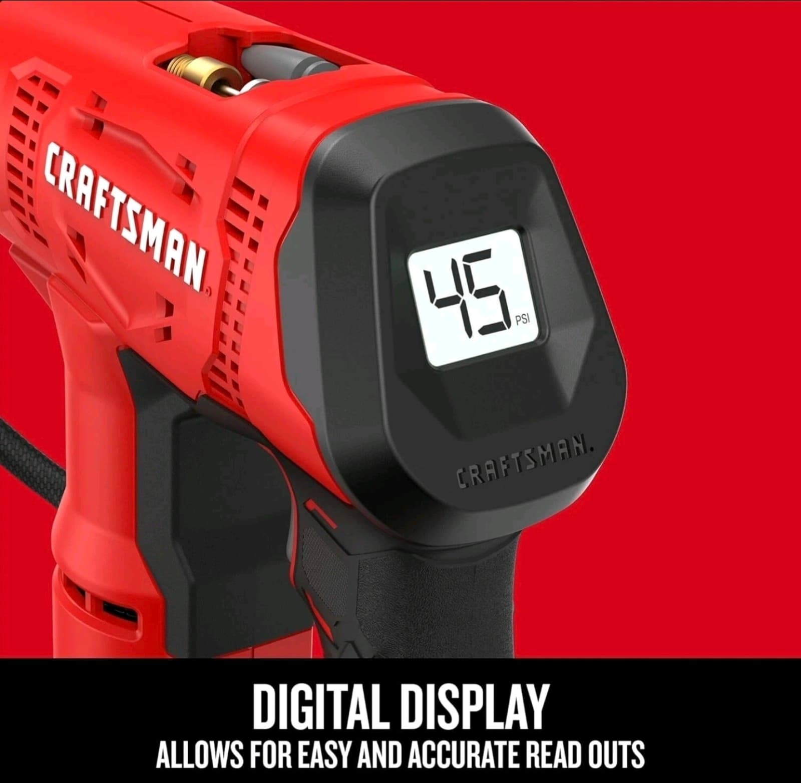 CRAFTSMAN V20 Cordless Tire Inflator, 150 PSI, Digital Gauge (CMCE521B) - Thumbnail 6