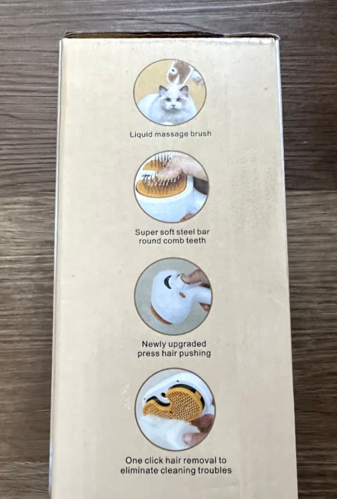 Pet Hair Removal Steam Brush Dogs Cats Grooming Soft Steel Bar Round Comb Teeth - Thumbnail 2