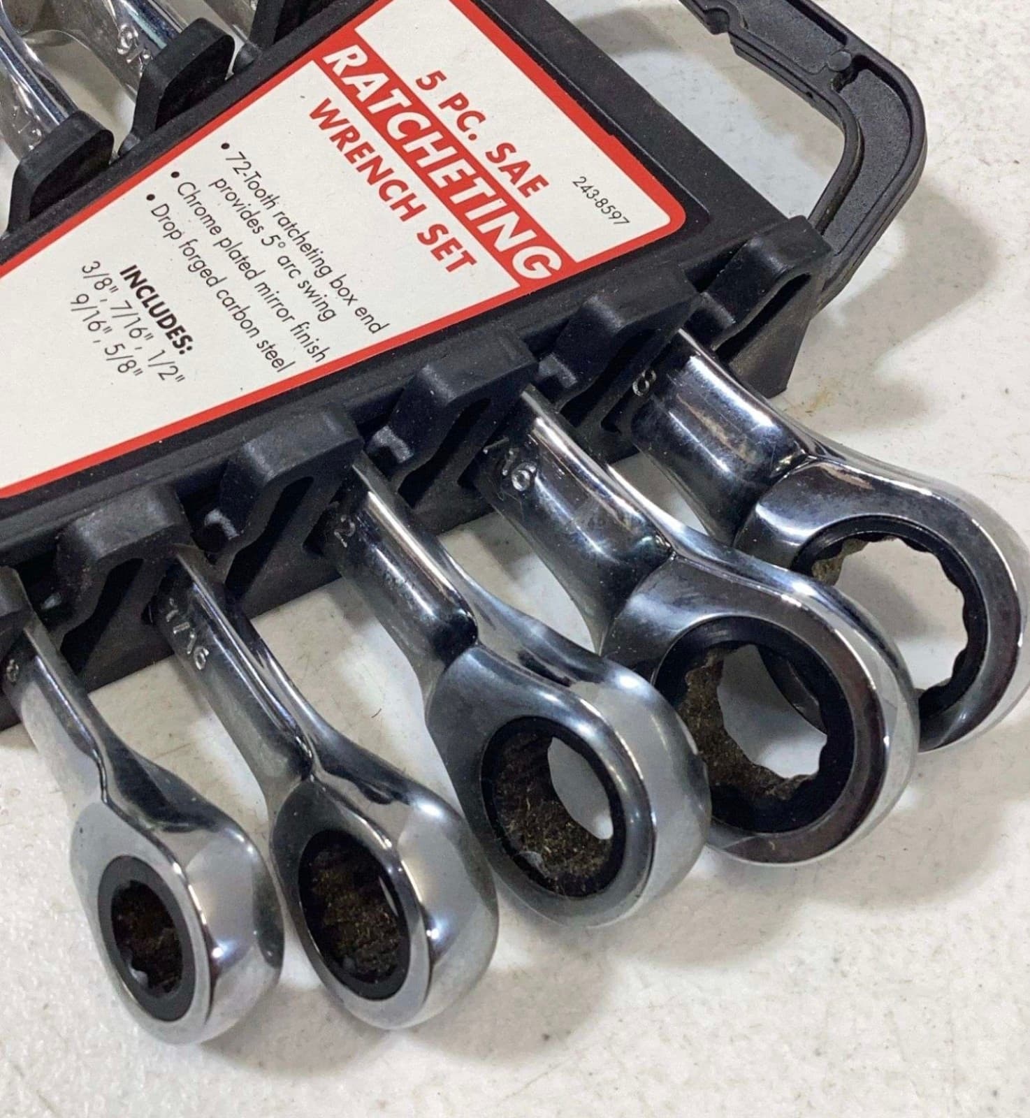 SAE Racheting Wrenches 5pc - Thumbnail 3