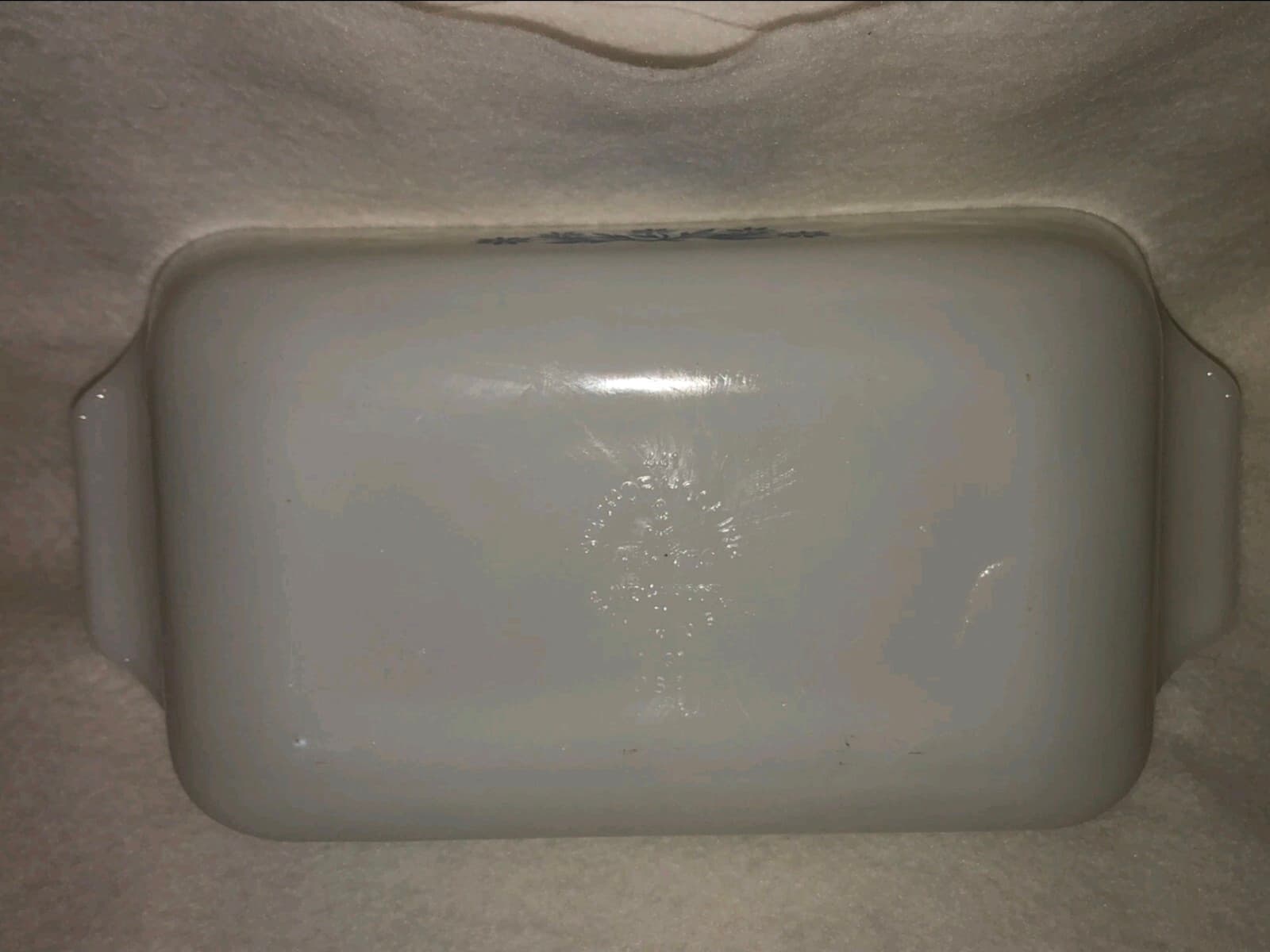 Vintage Cornflower Blue FLOWER Fire King 1 QUART Loaf Pan - Thumbnail 4