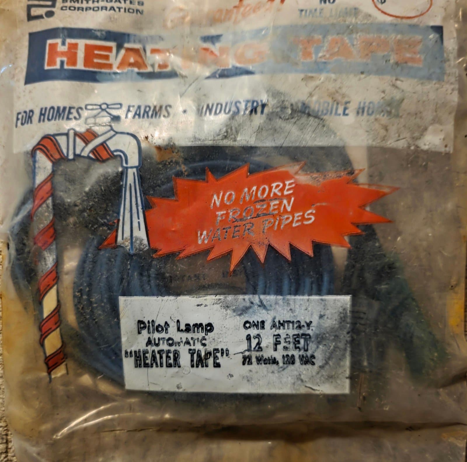 Electric Heating Tape 12ft Don’t Let Your Pipes Freeze Smith & Gates w/Thermosta - Image 1