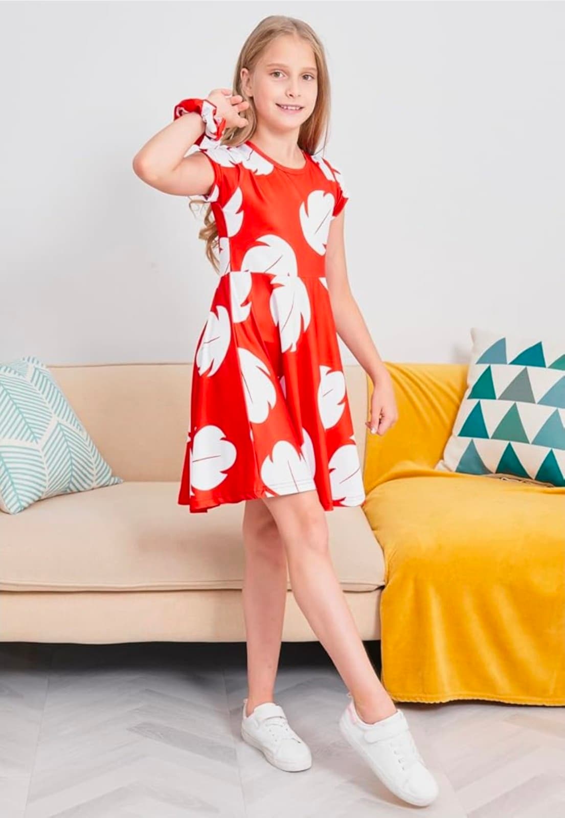 Lilo Dress Short Sleeve Hawaiian Costume for Girls sz 4/5 - Thumbnail 2