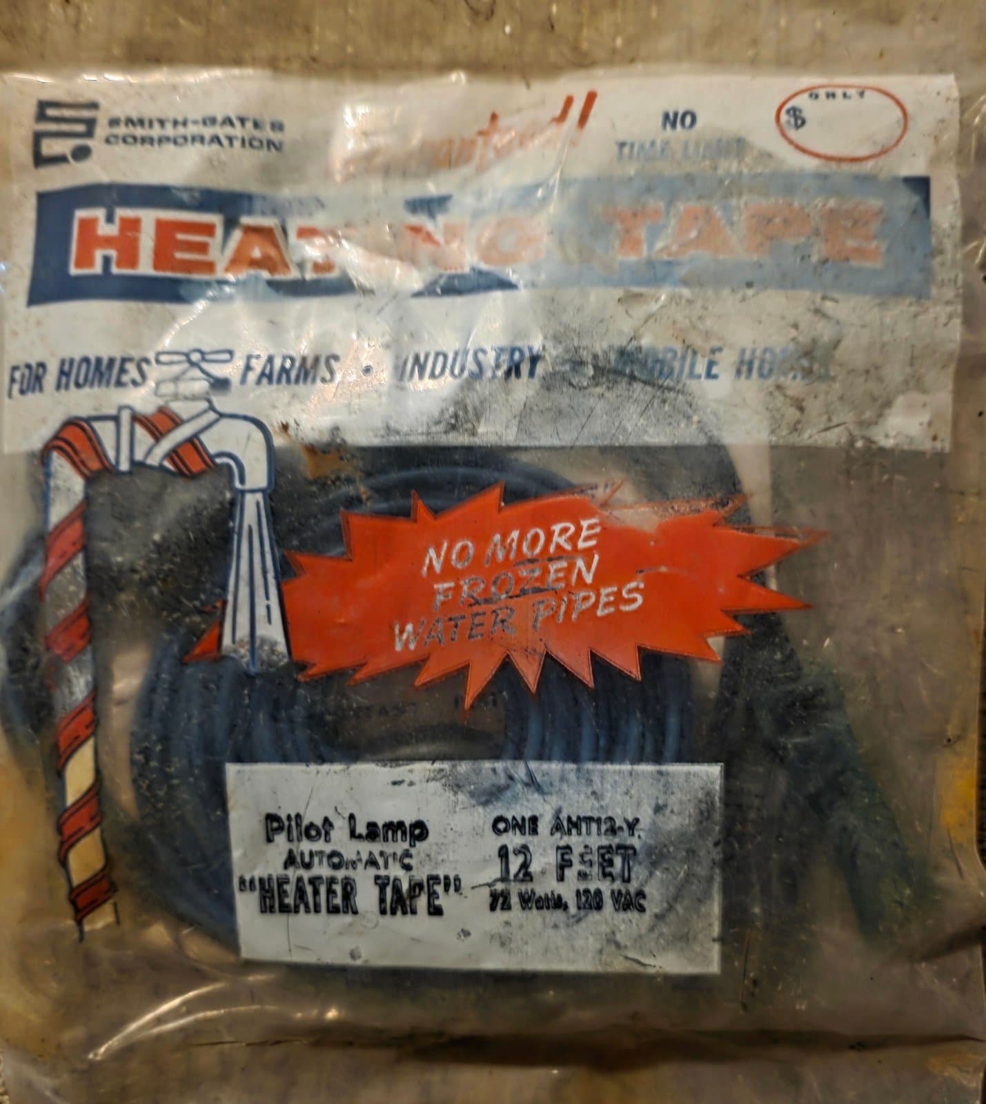 Electric Heating Tape 12ft Don’t Let Your Pipes Freeze Smith & Gates w/Thermosta - Thumbnail 2