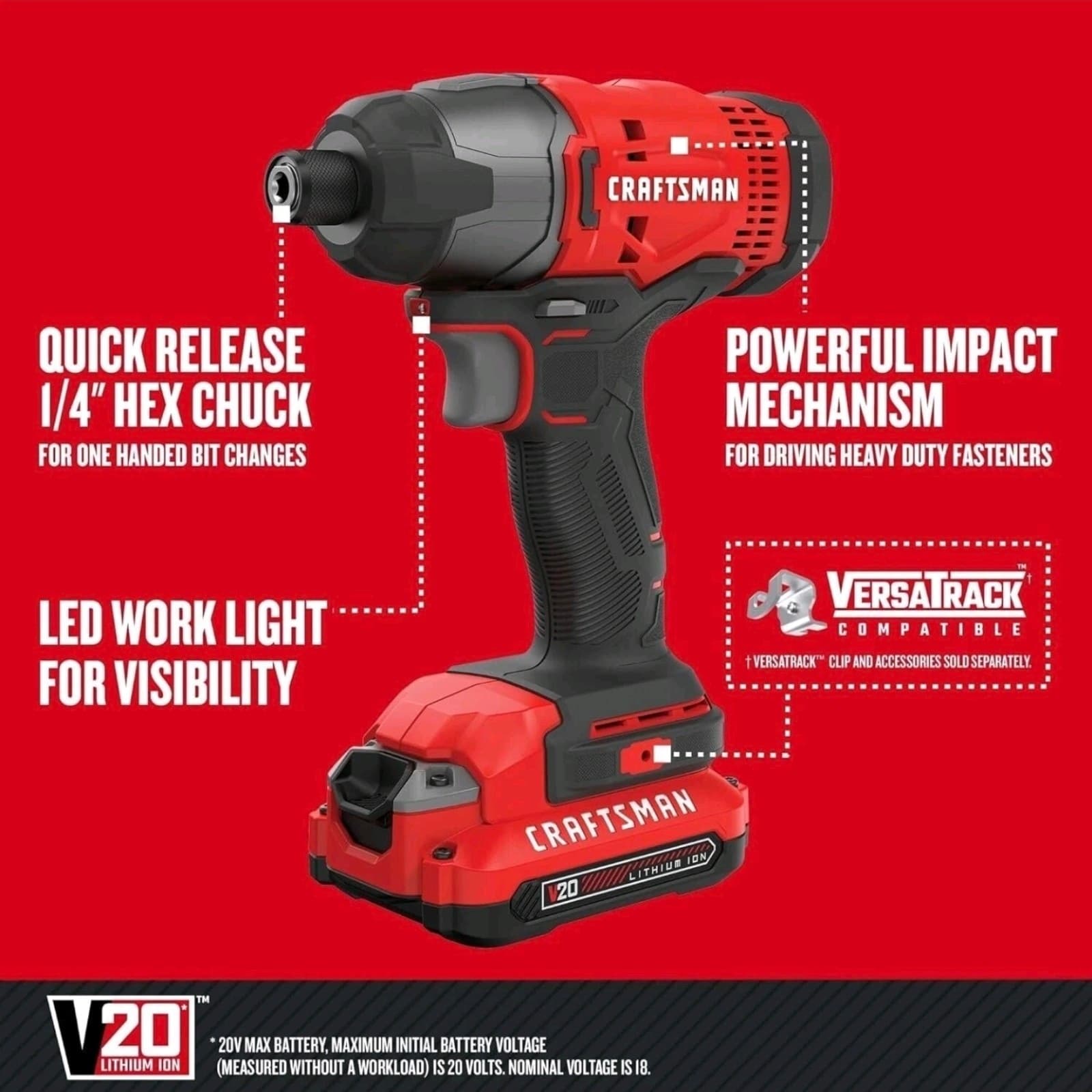 CRAFTSMAN Impact Driver Kit, Cordless/MAX Impact Driver - Thumbnail 2
