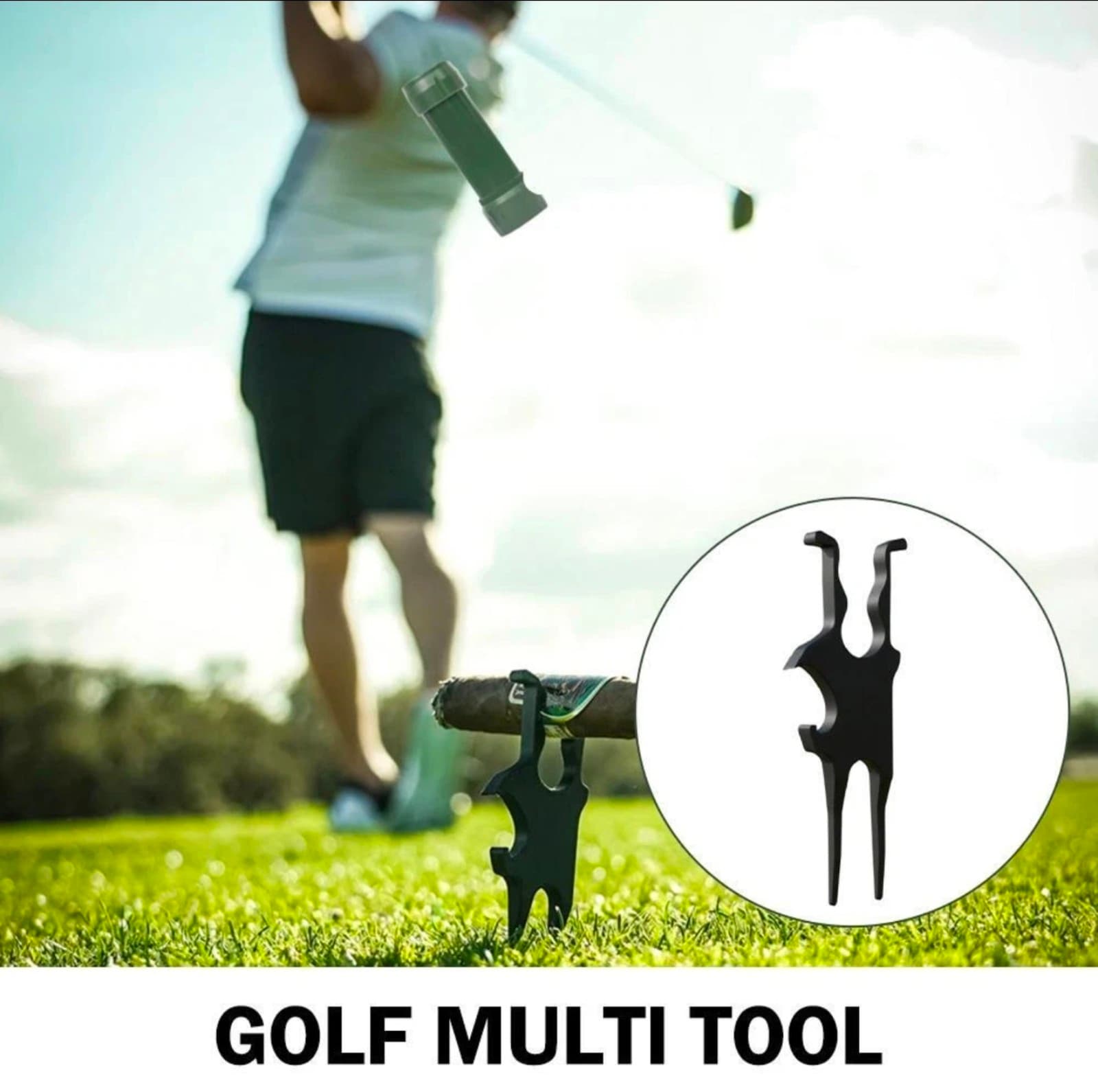 Universal Golf Tool Magnetic Cigar Holder 4-In-1 Beer Shotgun-, - Image 1
