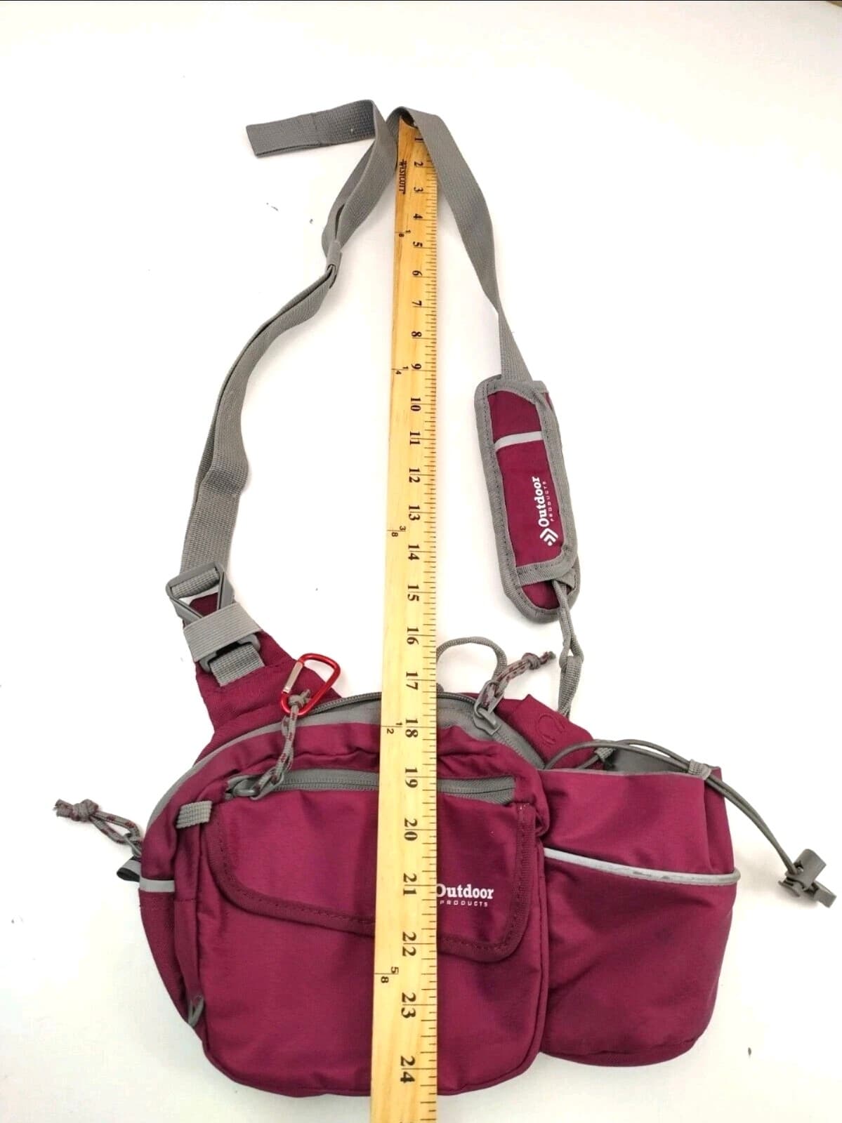 Outdoor Products Walking Bag Fanny Waist Pack Maroon w/ Strap - Thumbnail 5