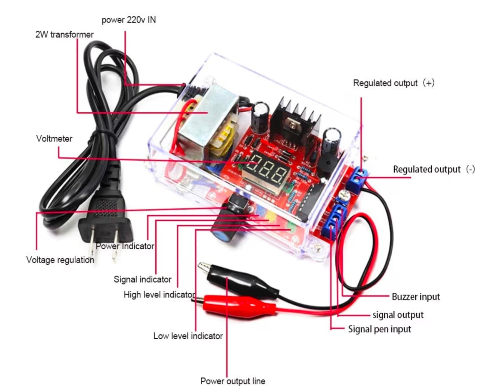 Power Supply Voltage Regulator kit DIY Electronic kit Set 110V to DC1.25-12V Vol - Thumbnail 3
