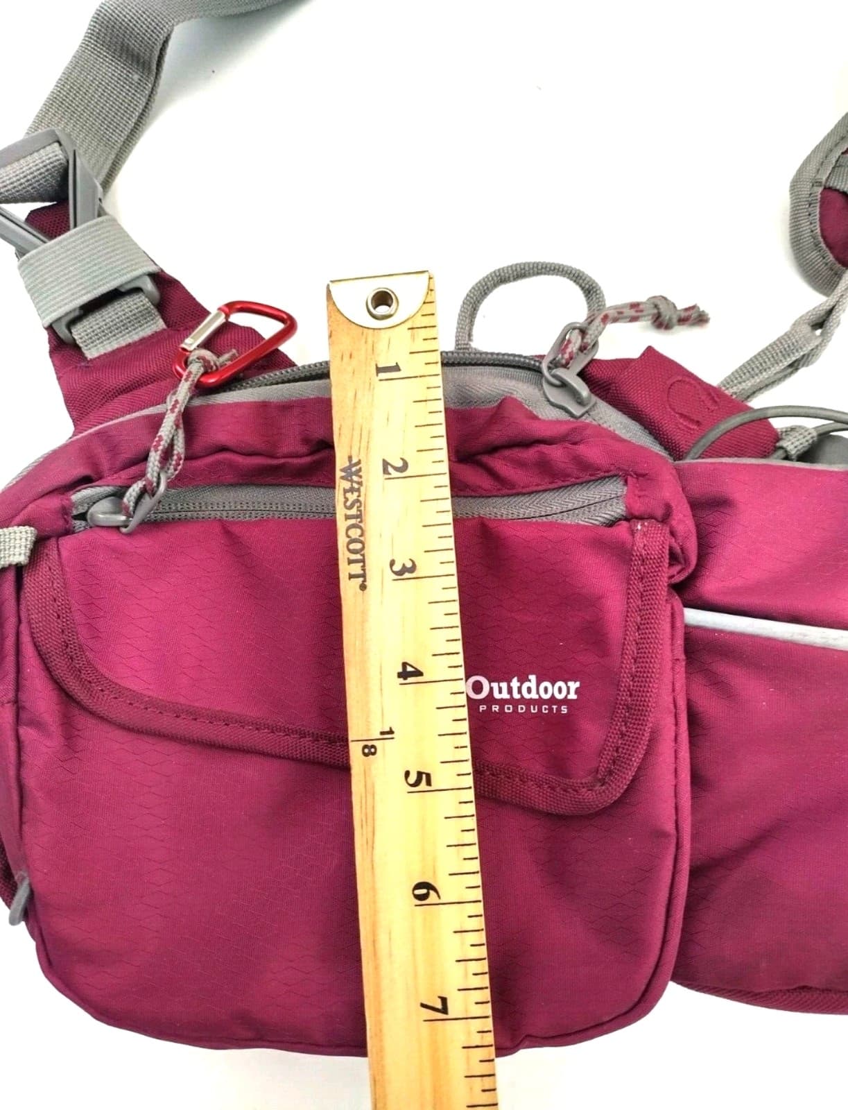 Outdoor Products Walking Bag Fanny Waist Pack Maroon w/ Strap - Thumbnail 4
