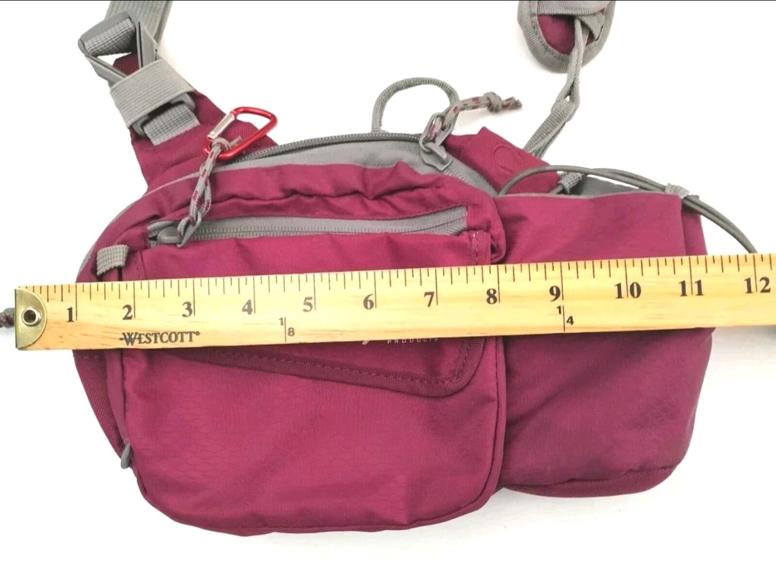 Outdoor Products Walking Bag Fanny Waist Pack Maroon w/ Strap - Thumbnail 3