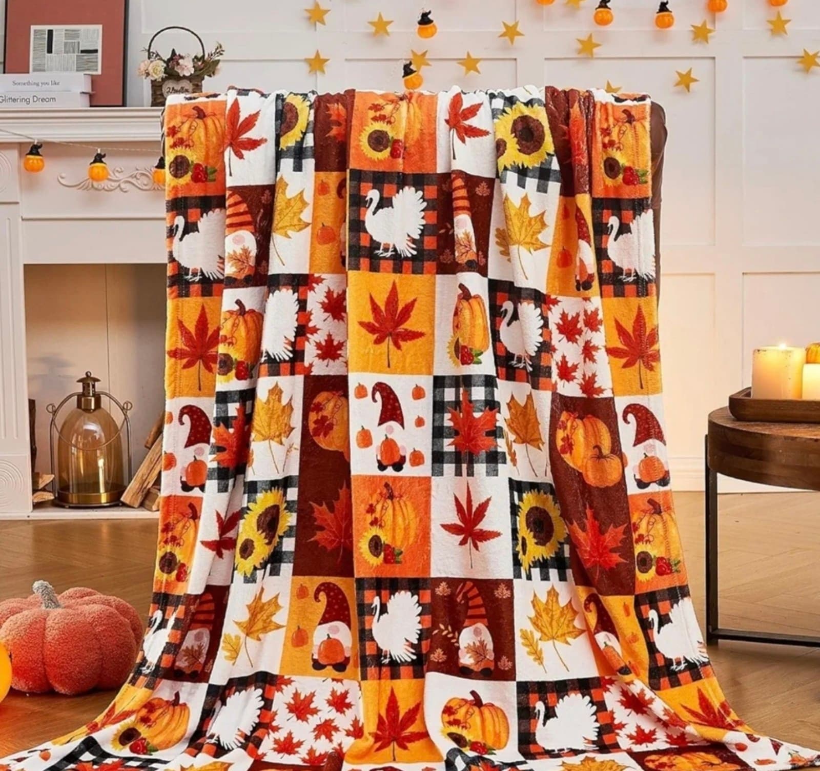 Thanksgiving Soft Fleece Blanket Winter Baby Blanket - Thumbnail 2