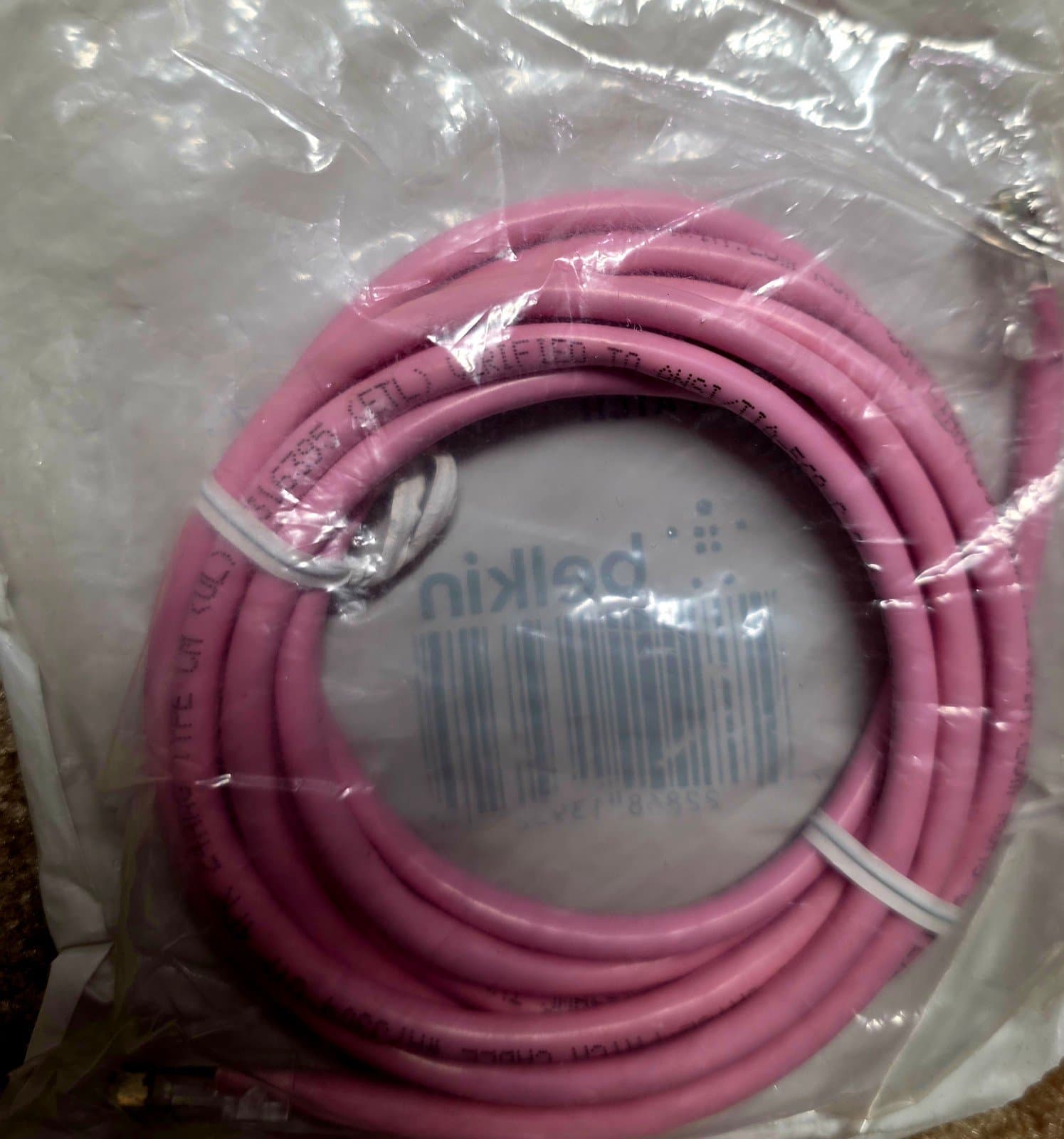 RJ45 CAT-5e Patch Cable, Snagless Molded Pink 07 - Image 1