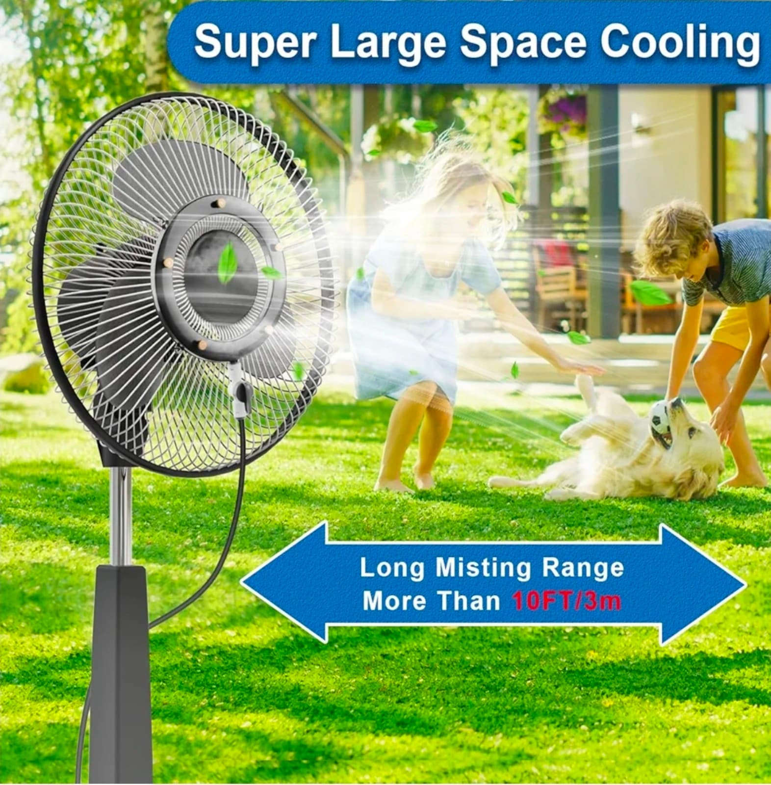 Fan Misting Kit. Fan Misters for Cooling Outdoor, Integrated Mister Ring for Out - Thumbnail 5
