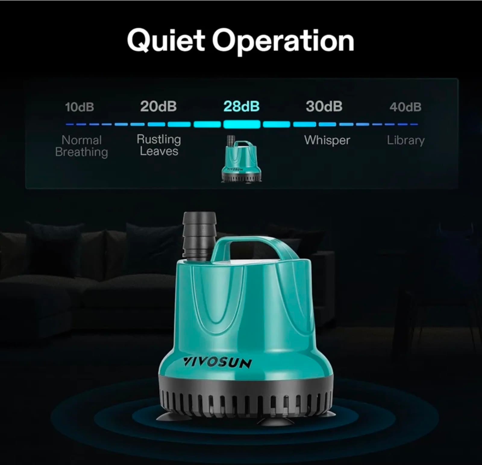 Submersible Water Pump for Fish Tank, Pond, Aquarium, Hydroponic Systems - Thumbnail 8