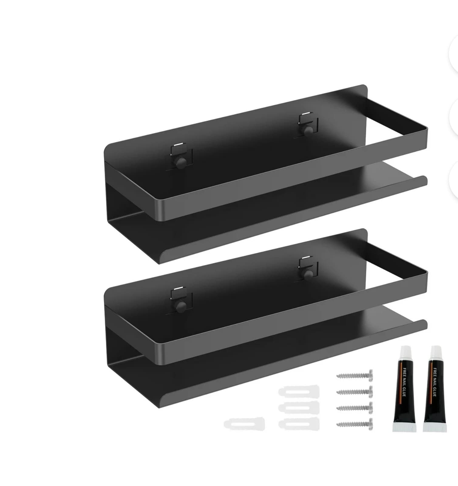 Wall Mounted Spice Shelf Carbon Steel Bathroom Storage Shelf Seasoning Organizer - Image 1