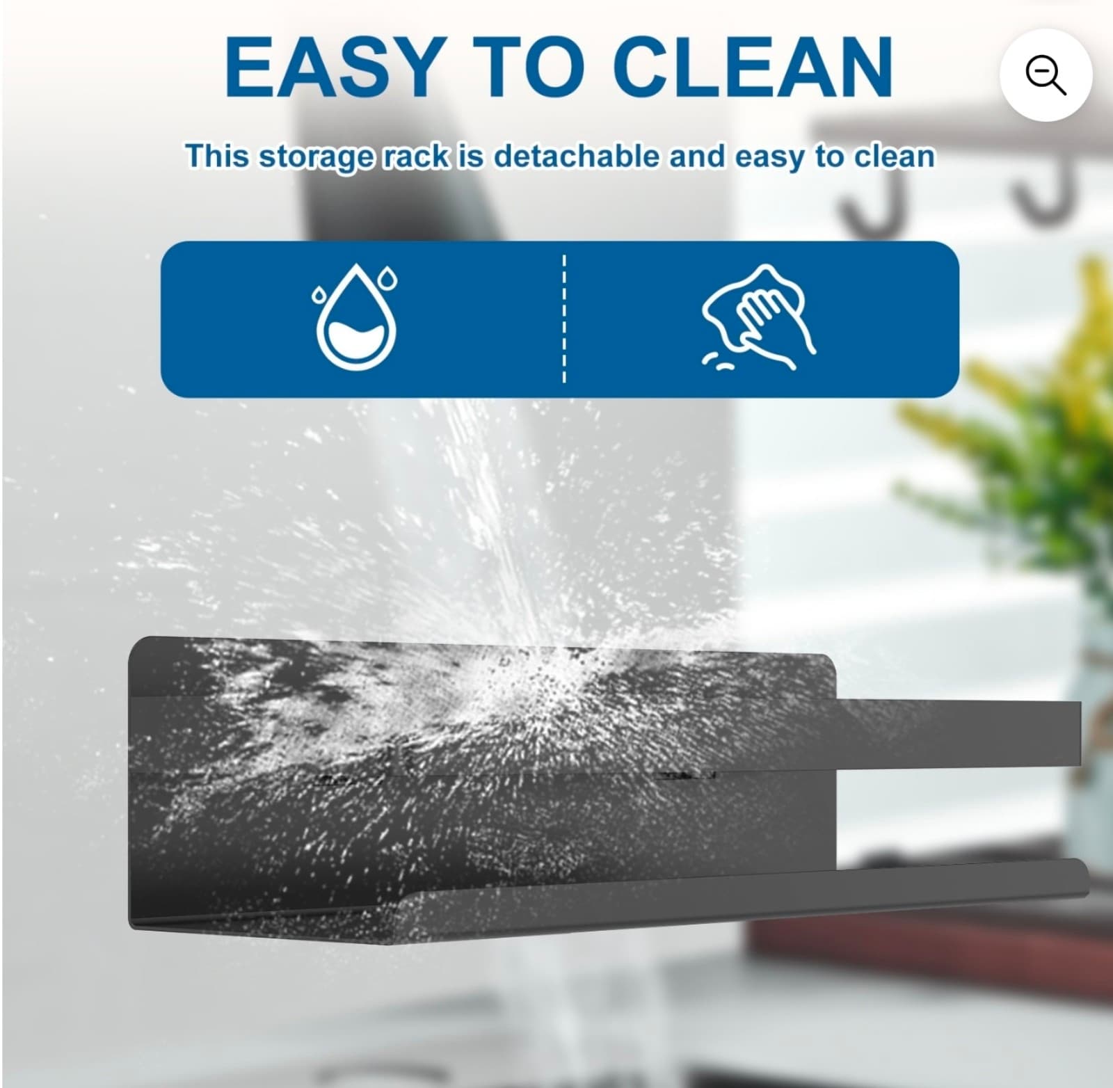 Wall Mounted Spice Shelf Carbon Steel Bathroom Storage Shelf Seasoning Organizer - Thumbnail 5