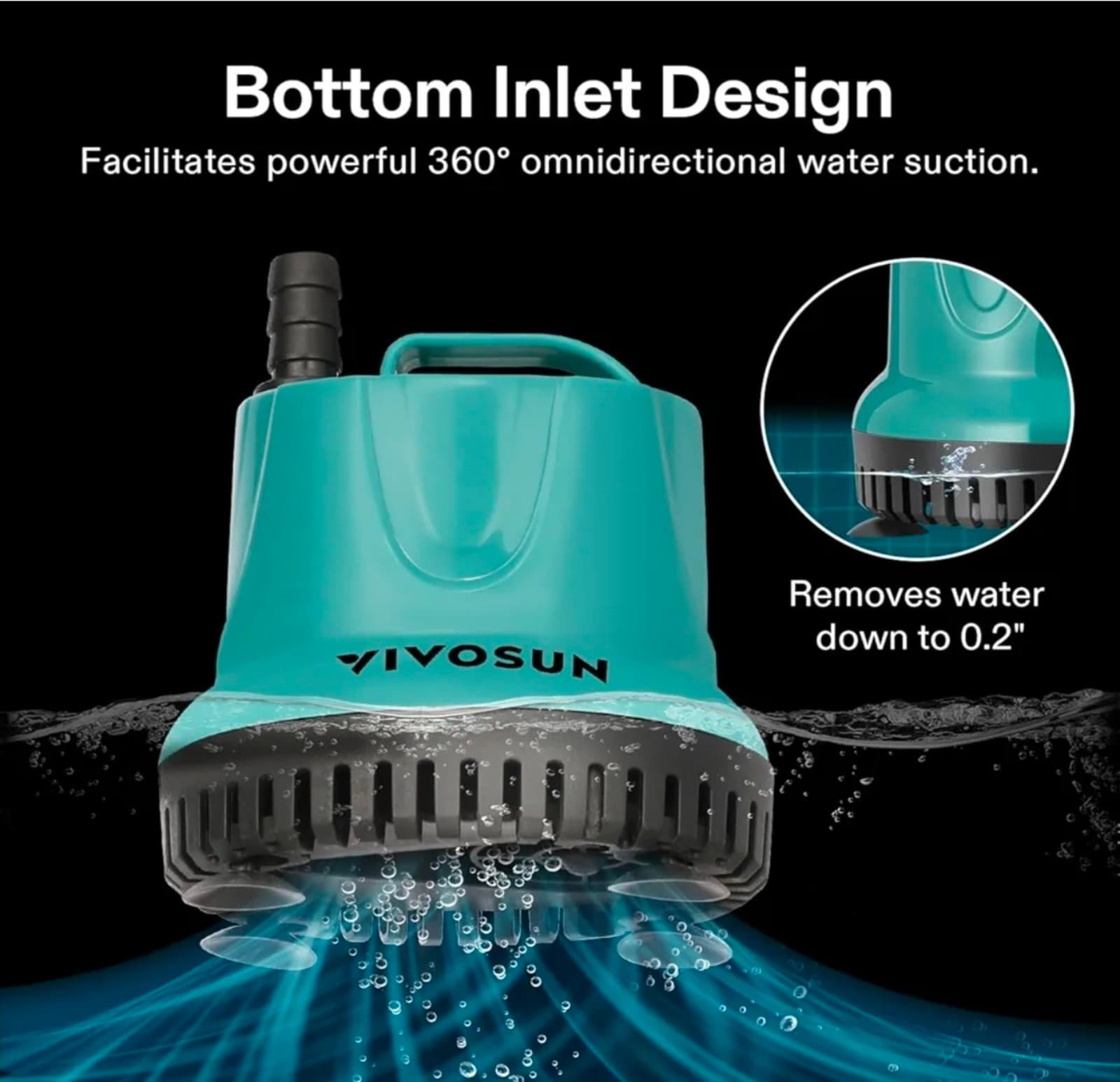 Submersible Water Pump for Fish Tank, Pond, Aquarium, Hydroponic Systems - Thumbnail 3