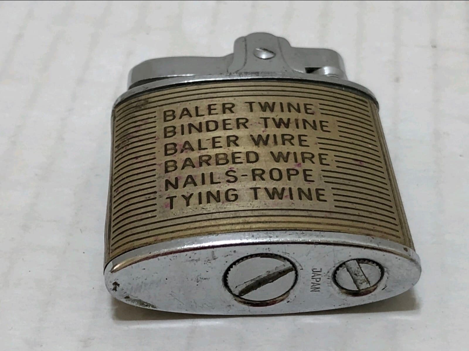 Vintage Advertising Lighter - BALER TWINE with Tractor and Hay Baler - Thumbnail 4