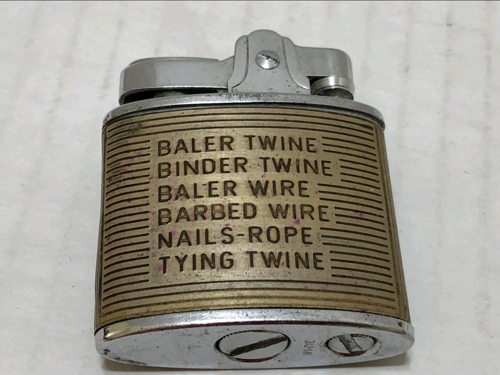 Vintage Advertising Lighter - BALER TWINE with Tractor and Hay Baler - Thumbnail 3