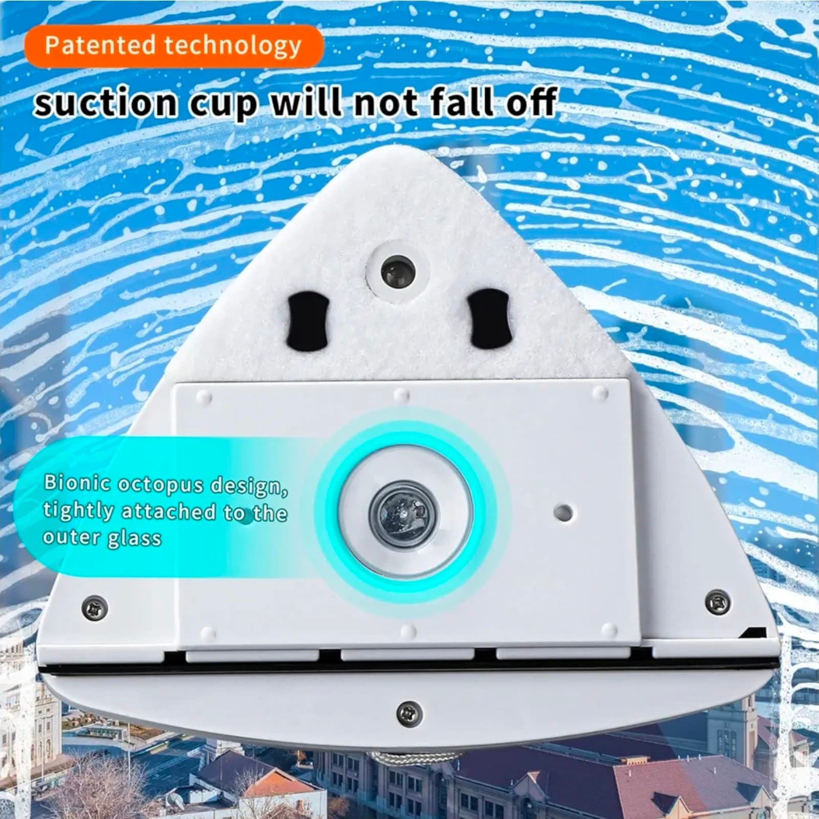 Magnetic Window Cleaner Double Sided Bionic Suction Cup Design|Automatic Water - Thumbnail 2