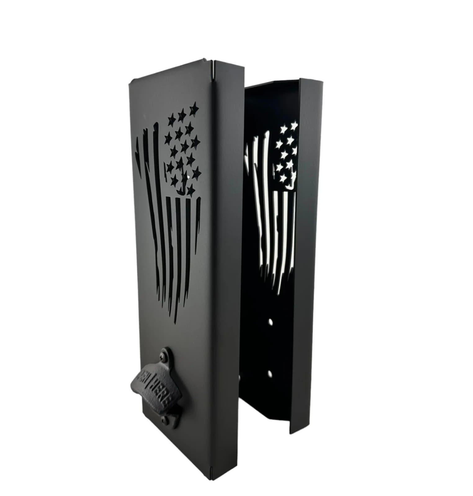 Flag Wall Mounted 2 In 1 Metal Can Cooler Dispenser With Bottle Opener - Thumbnail 4