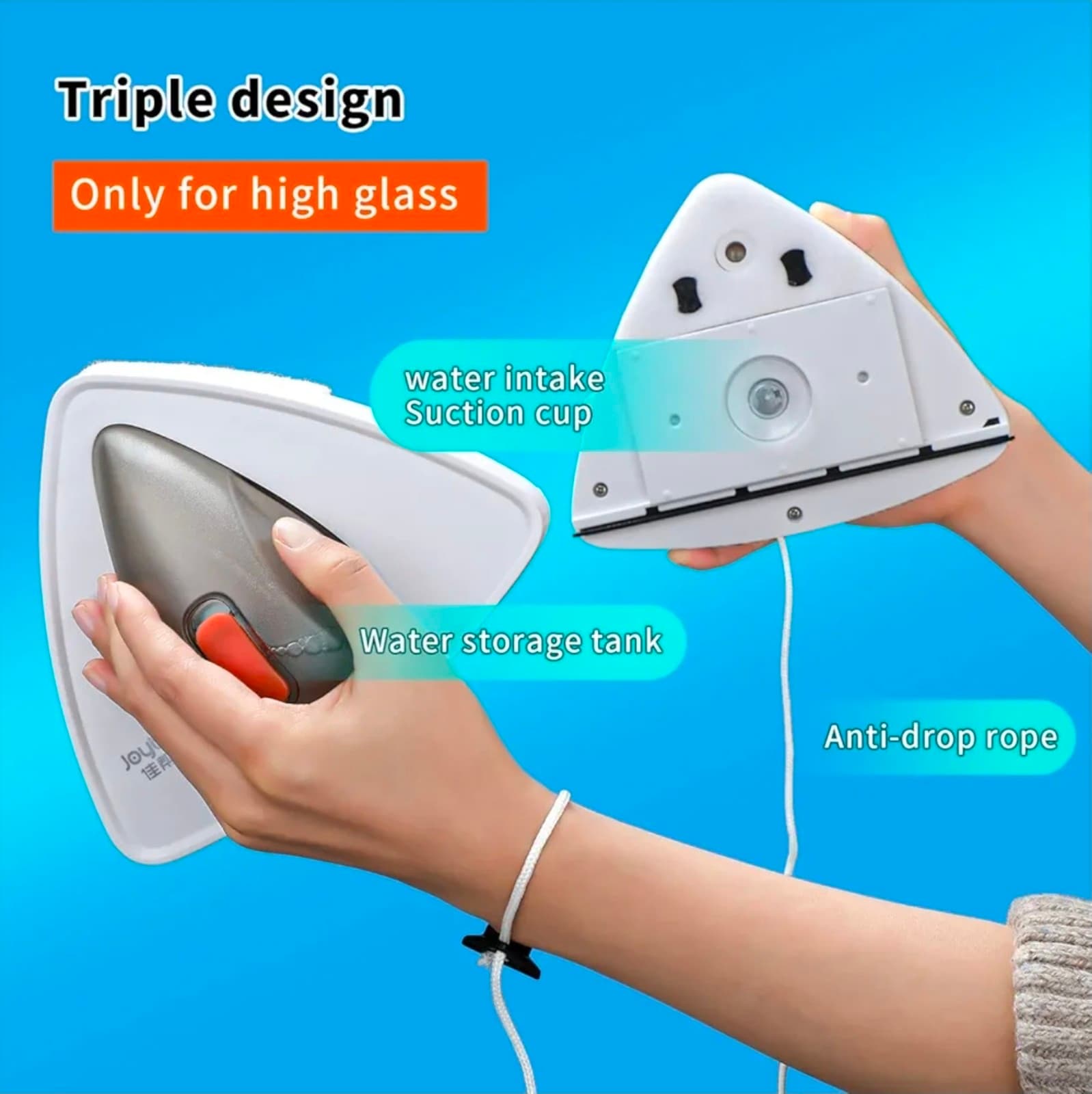 Magnetic Window Cleaner Double Sided Bionic Suction Cup Design|Automatic Water - Thumbnail 4