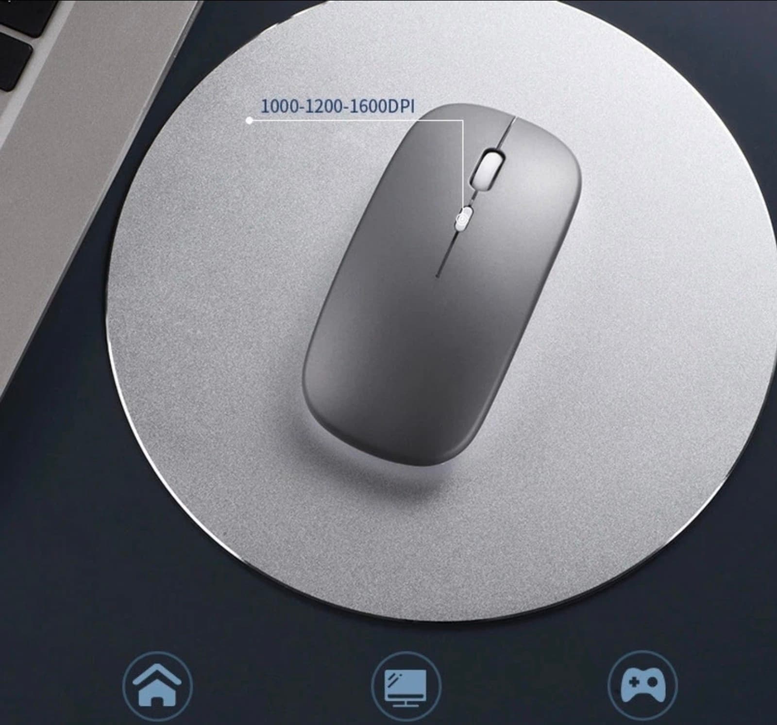 Bluetooth Wireless Rechargeable Mouse For PC Laptop Computer Slim Silent - Thumbnail 5