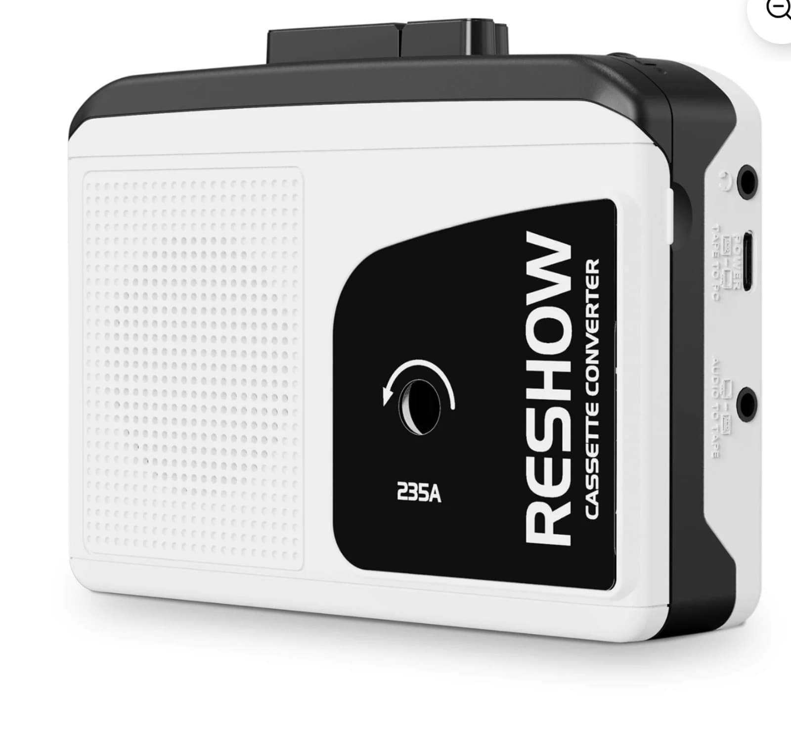 Cassette Tape Recorder Portable with Built-in Speaker USB C Converter White - Image 1