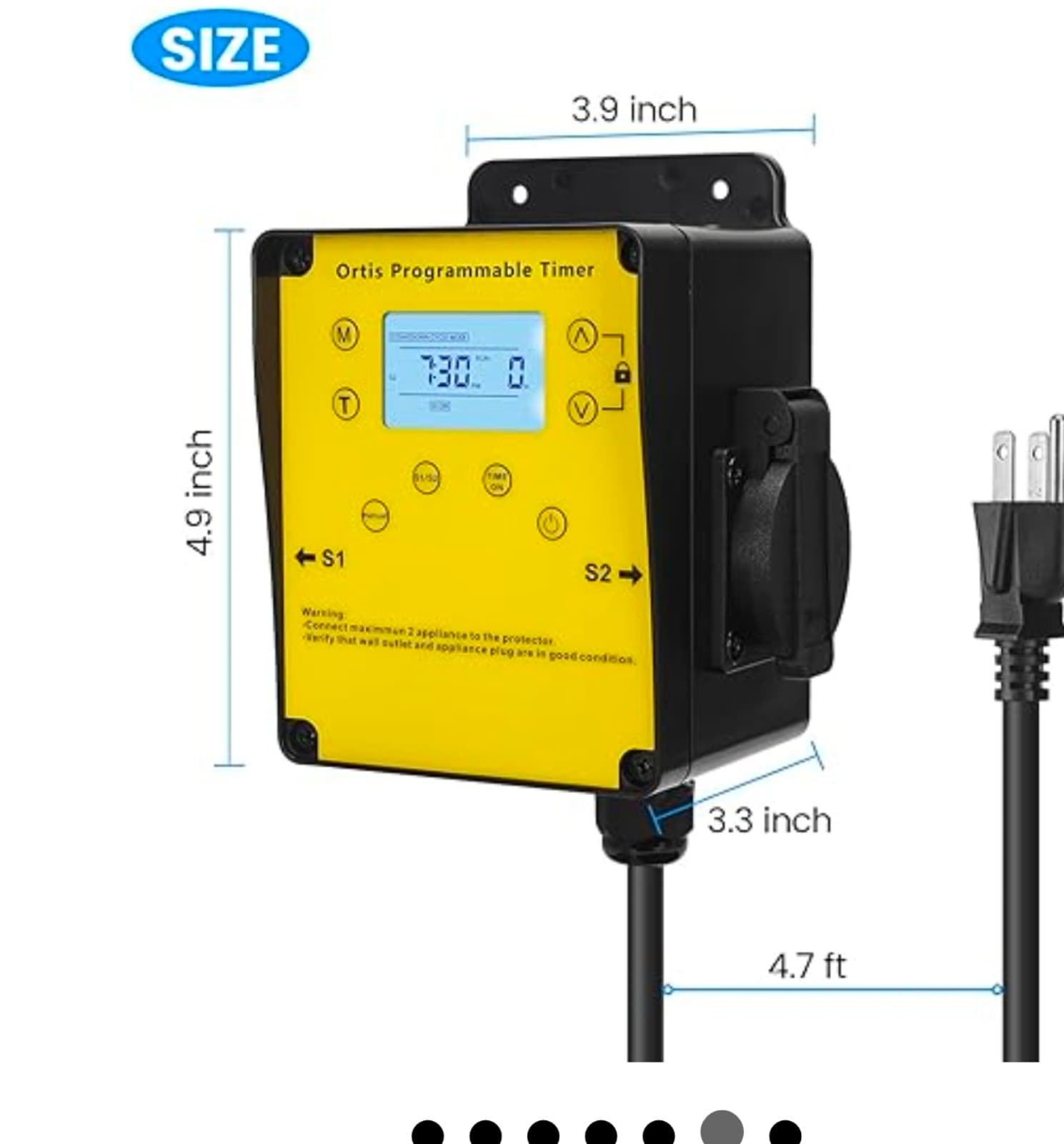 Ortis Above Ground Smart Pool Timer with Countdown Mode & 24H Auto Cycle Mode, L - Thumbnail 6