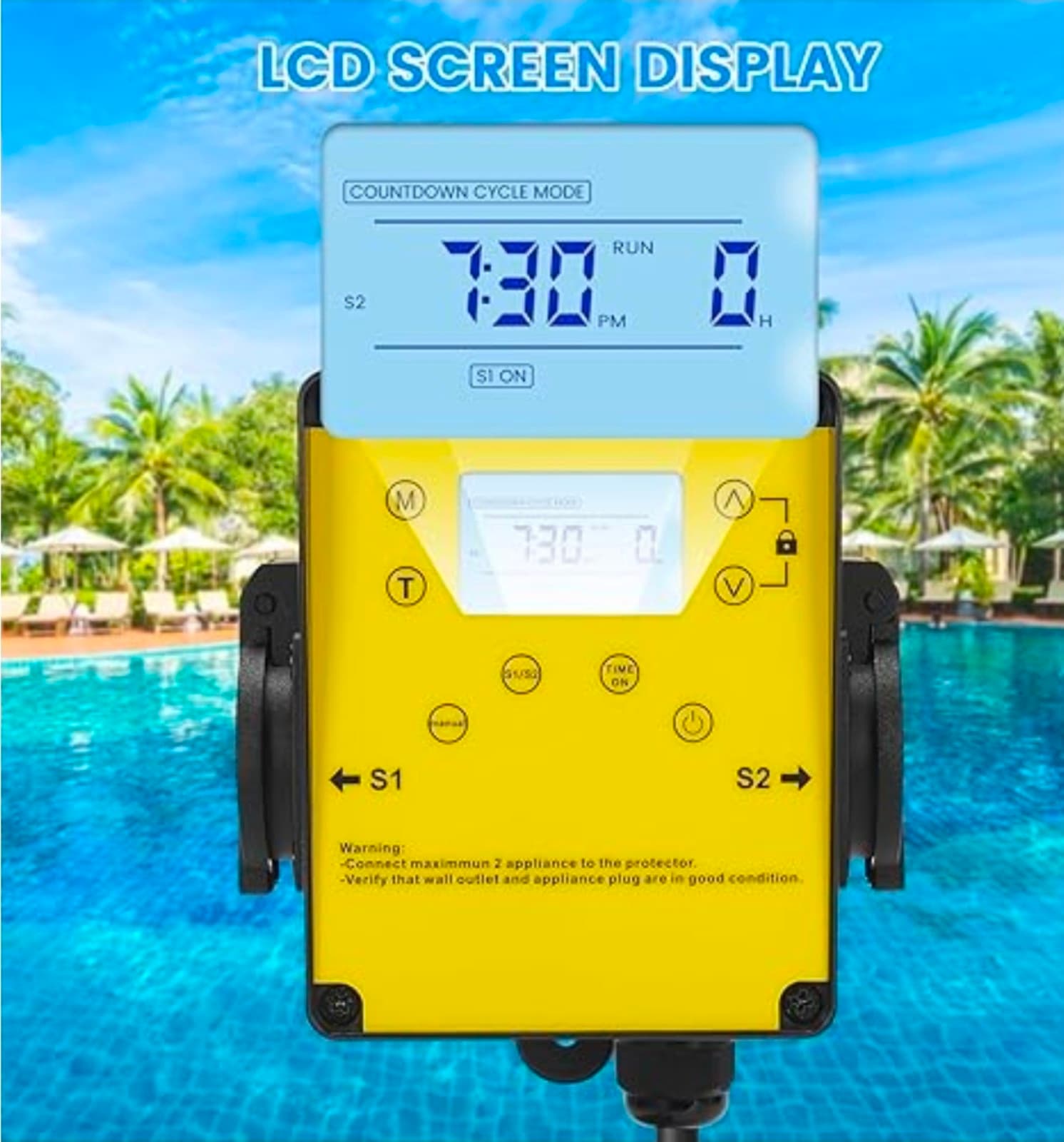 Ortis Above Ground Smart Pool Timer with Countdown Mode & 24H Auto Cycle Mode, L - Thumbnail 5