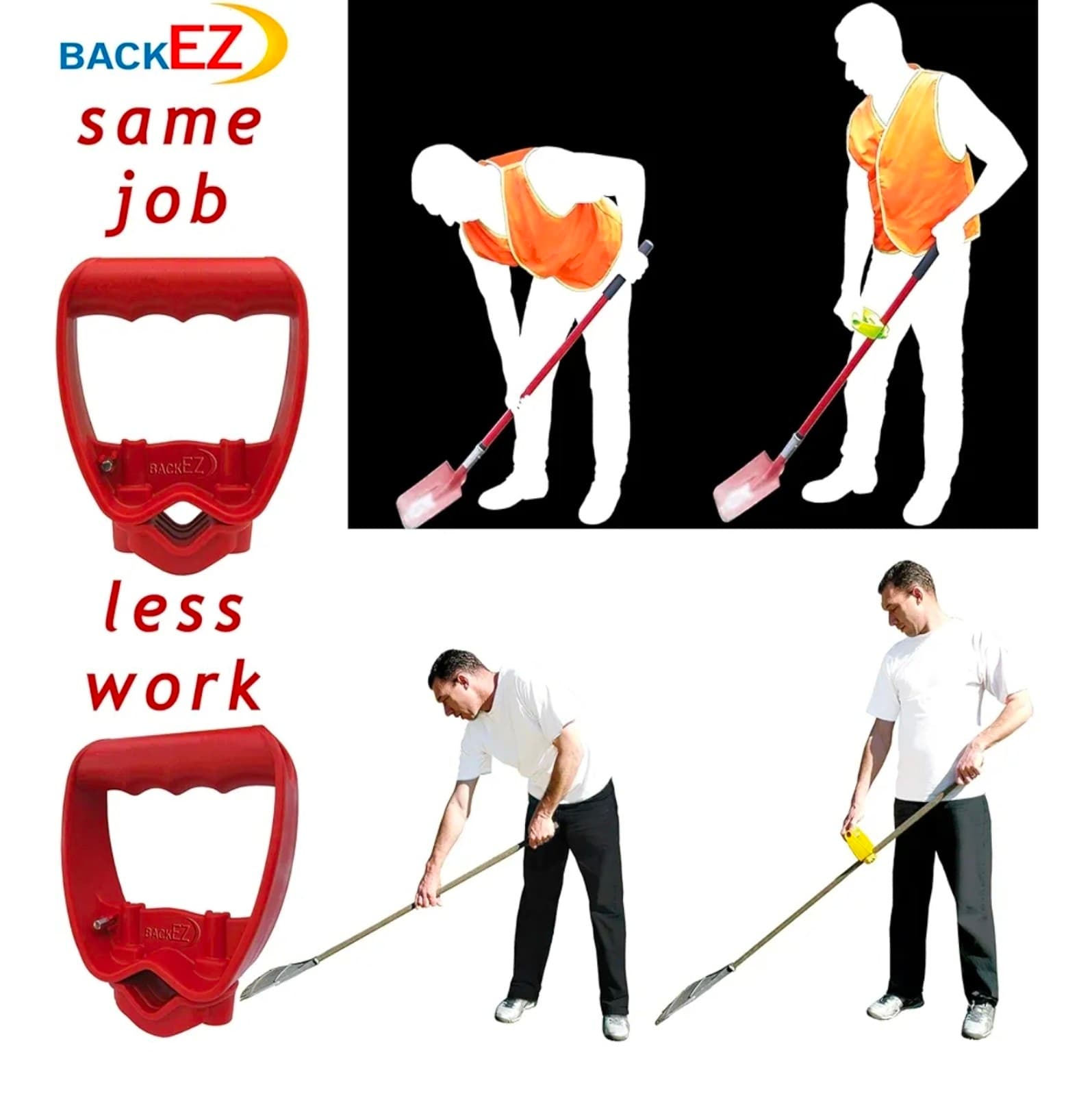 Back-Saving Tool Handle Attachment, EVR-Grip Upgrade, Labor-Saving Ergonomic Sho - Thumbnail 3