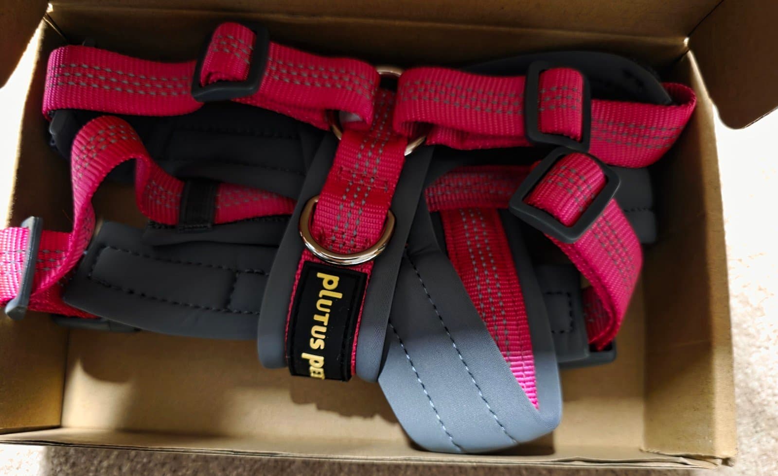 Dog Harness, Adjustable Nylon Harness with Soft Padding, Reflective sz S - Thumbnail 6