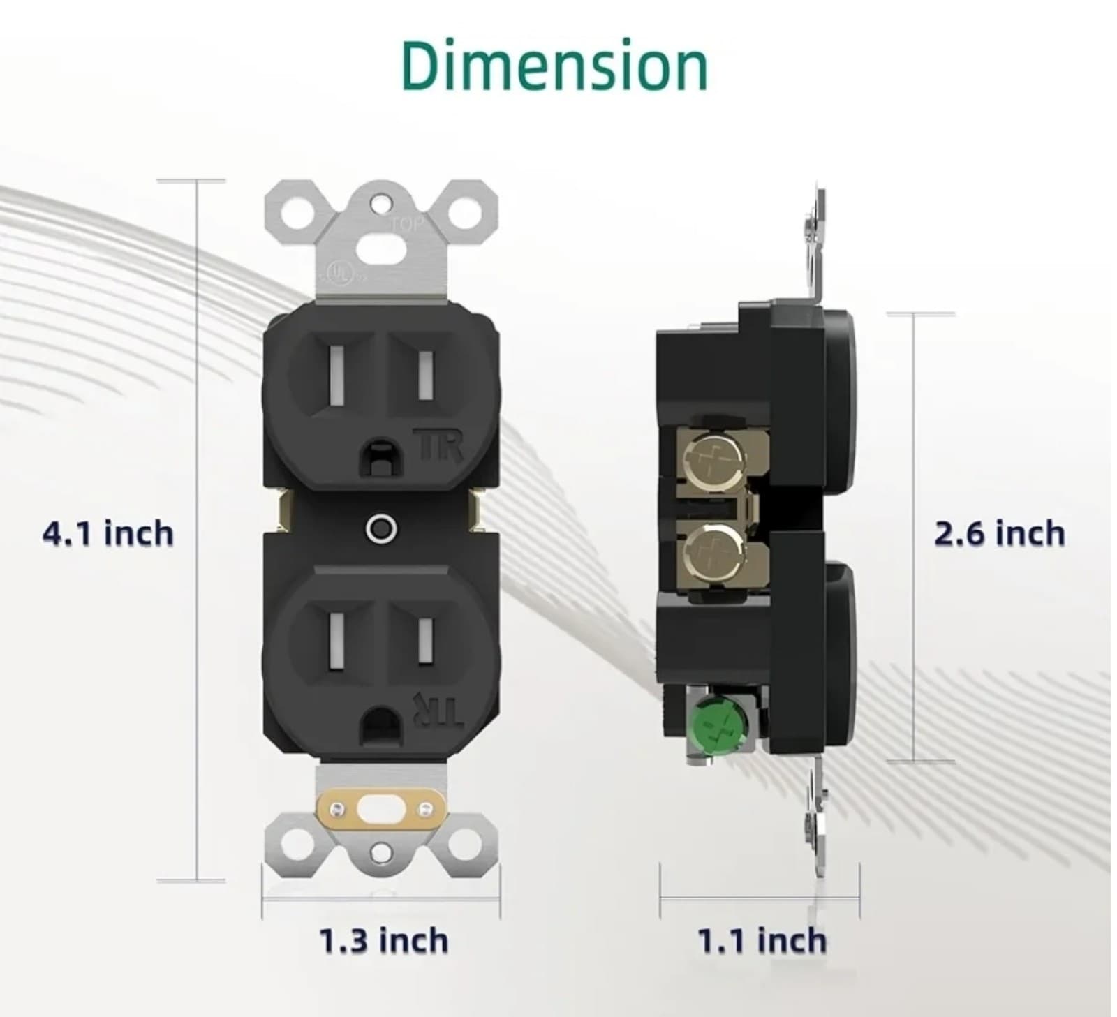 Electrical Outlet, Tamper-Resistant Duplex Receptacle, Standard Duplex Plug-in - Thumbnail 4
