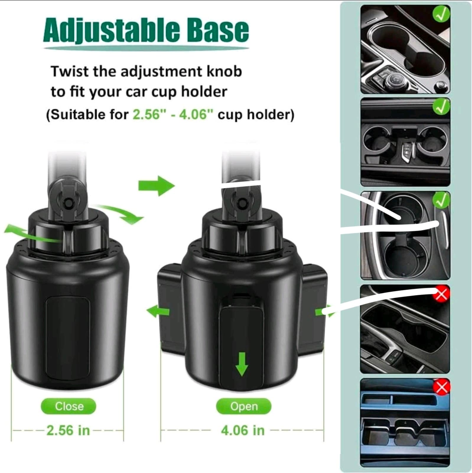 Car Cup Holder Tablet Mount for 4-13" iPad, Phone, Samsung Galaxy, Kindle - Thumbnail 4