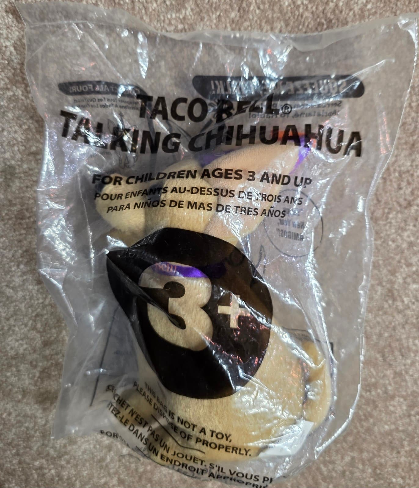 Taco Bell Happy Meal Toy Happy New Year Y2K 2000 Collectible Plush New - Thumbnail 2