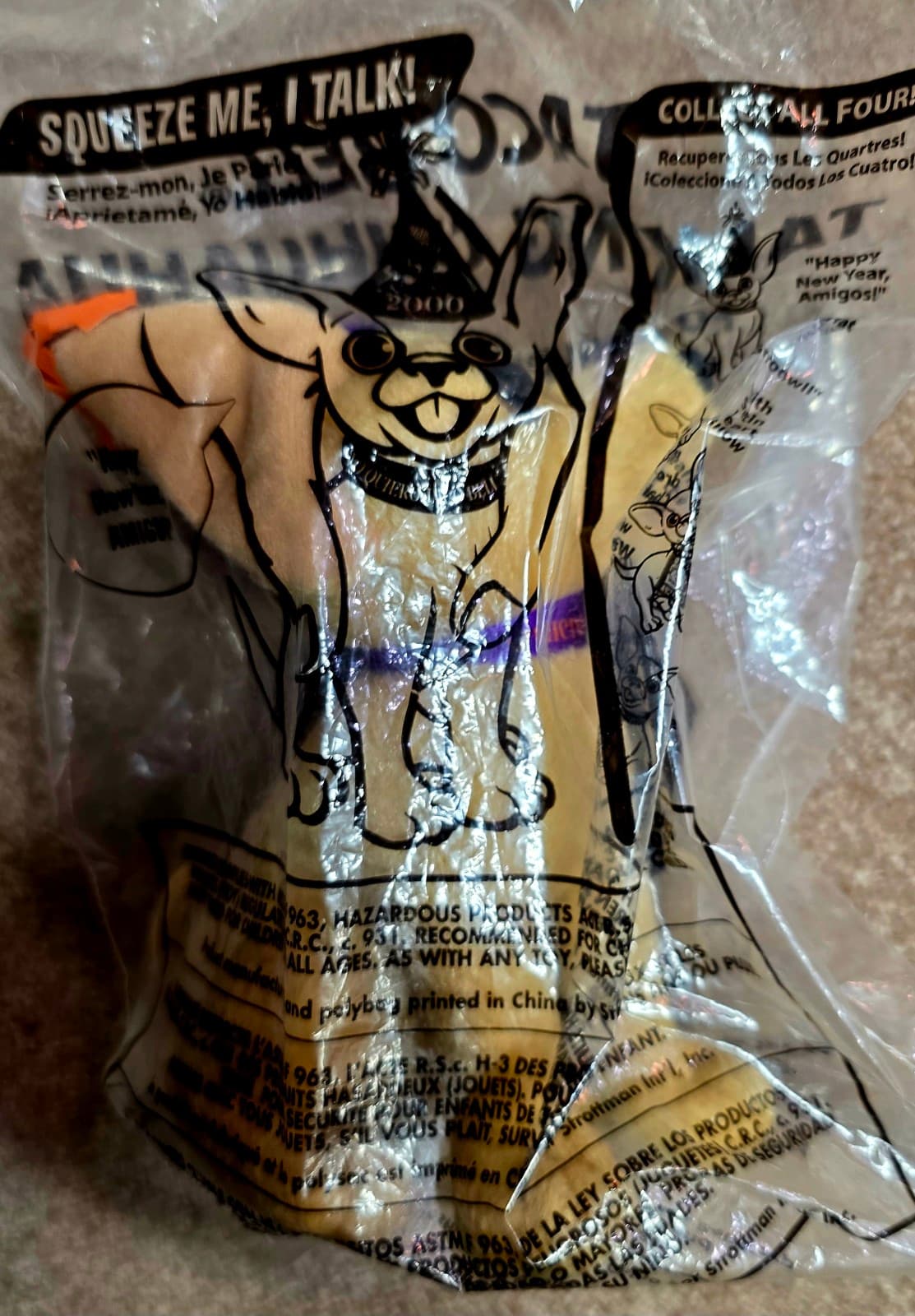 Taco Bell Happy Meal Toy Happy New Year Y2K 2000 Collectible Plush New - Thumbnail 4