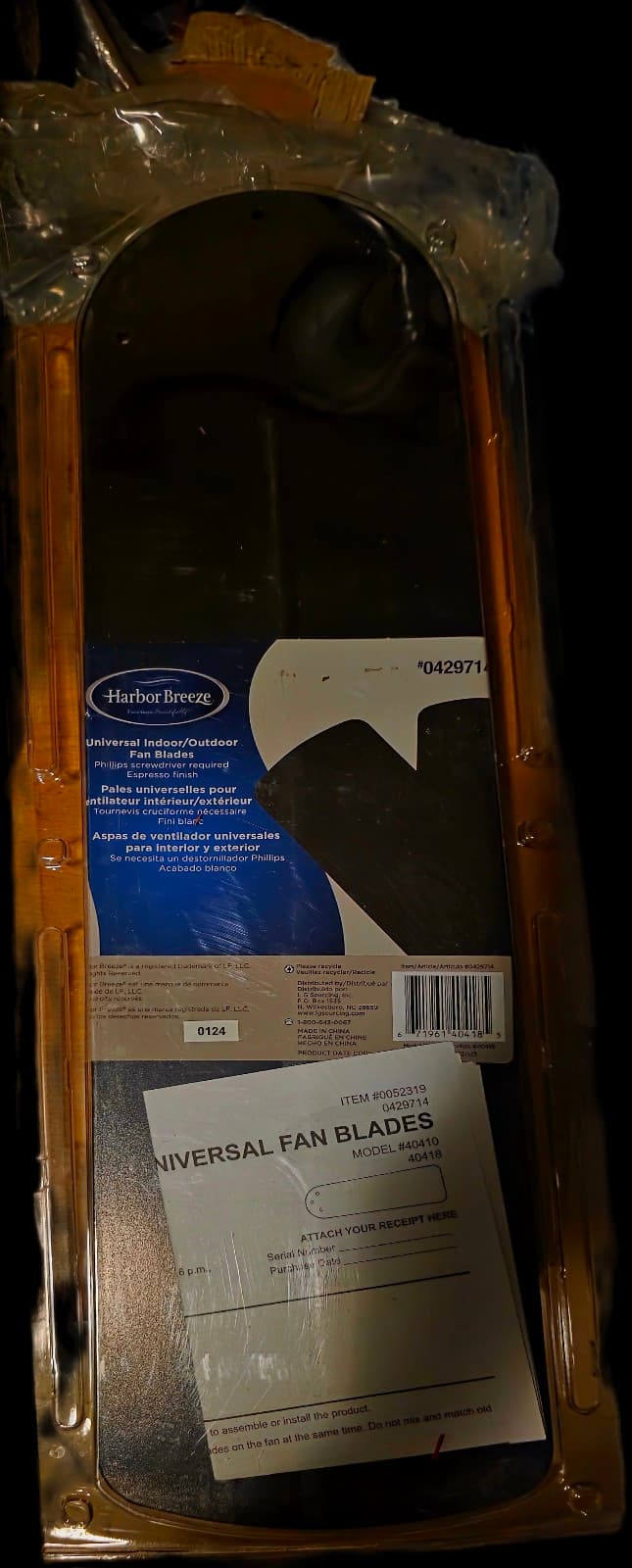 Harbor Breeze 5 -Pack 20.625-in Black Ceiling Fan Blade - Thumbnail 5