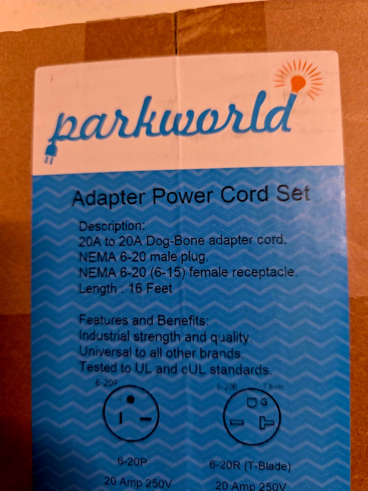 Nema 6-20 Male to 6-15 Female 16ft Long - Image 1