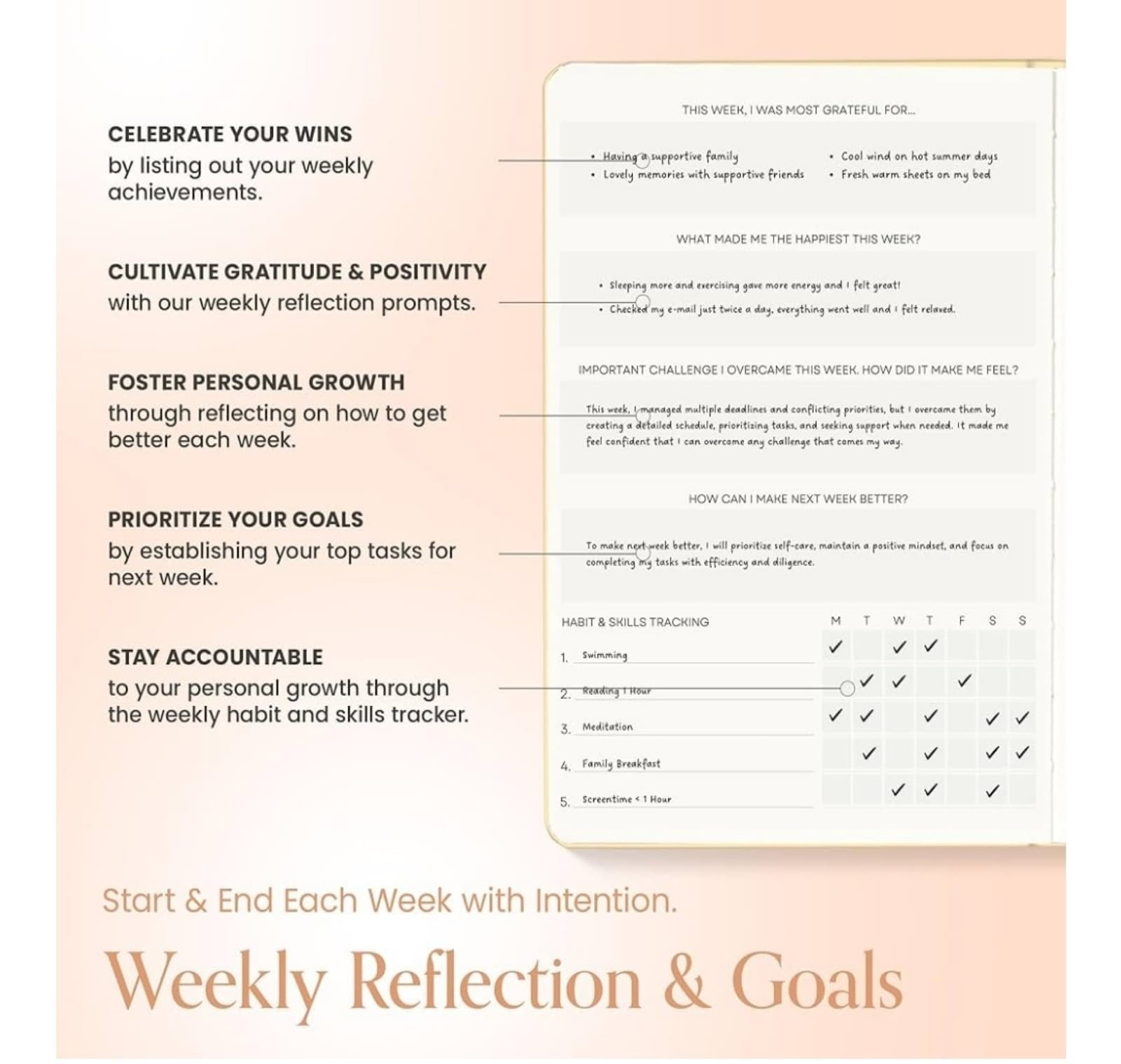 Gratitude Journal For Women & Men - Mental Health, Self Love & Self Care Journal - Thumbnail 4