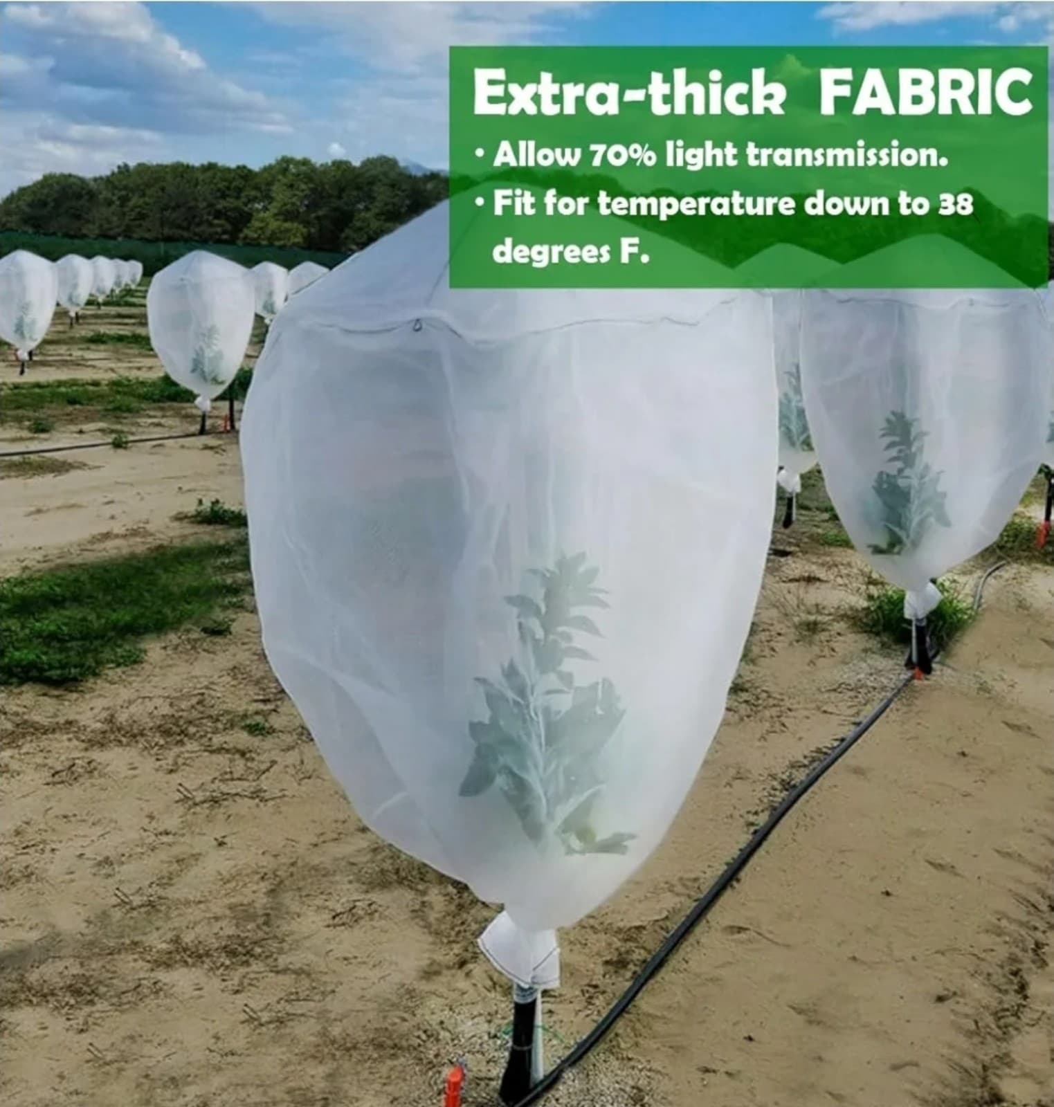 Winter Plant Pot Cover, 2 Pack Plant Cover Freeze Protection Thickened Blanket F - Thumbnail 6