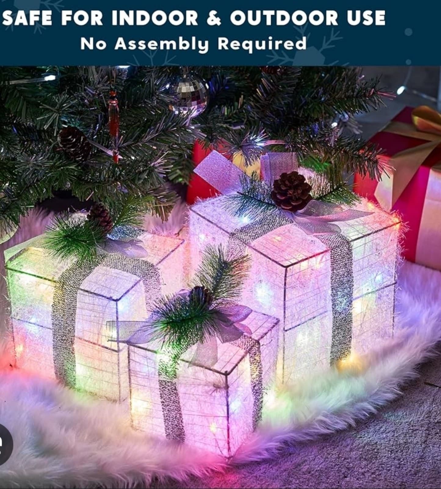 Tinsel Giftbox Decor - Image 1