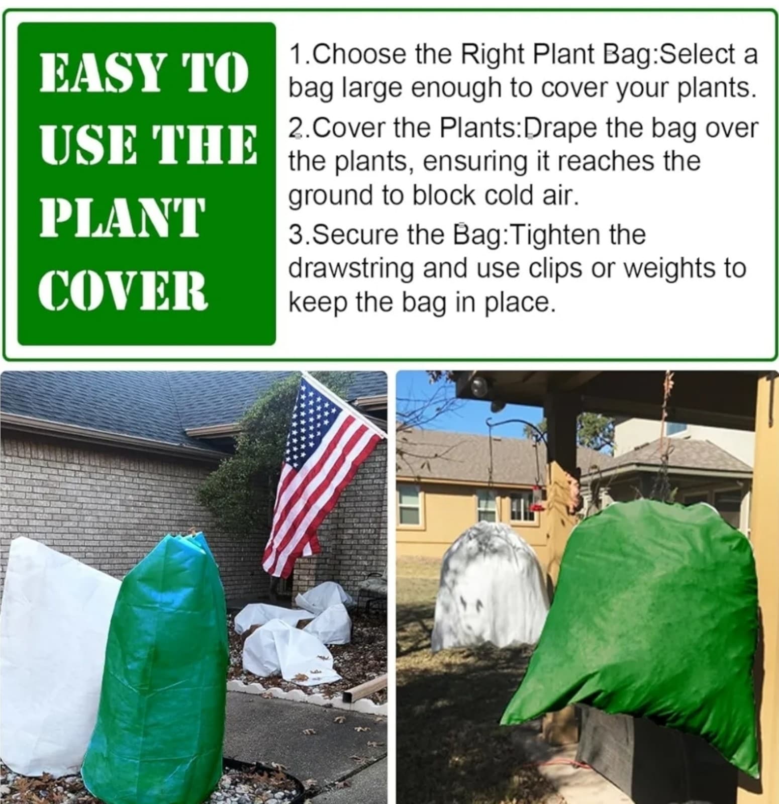 Winter Plant Pot Cover, 2 Pack Plant Cover Freeze Protection Thickened Blanket F - Thumbnail 3